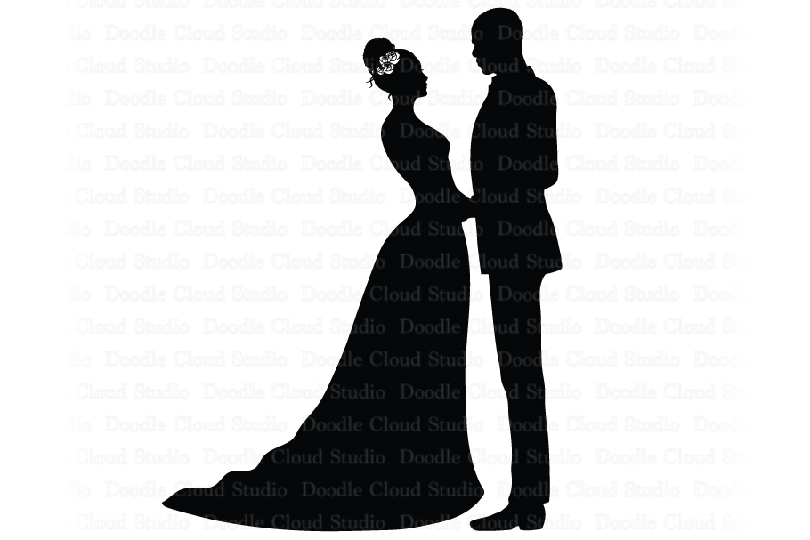 Download Bride and Groom SVG, Black Couple SVG, Wedding Clipart.