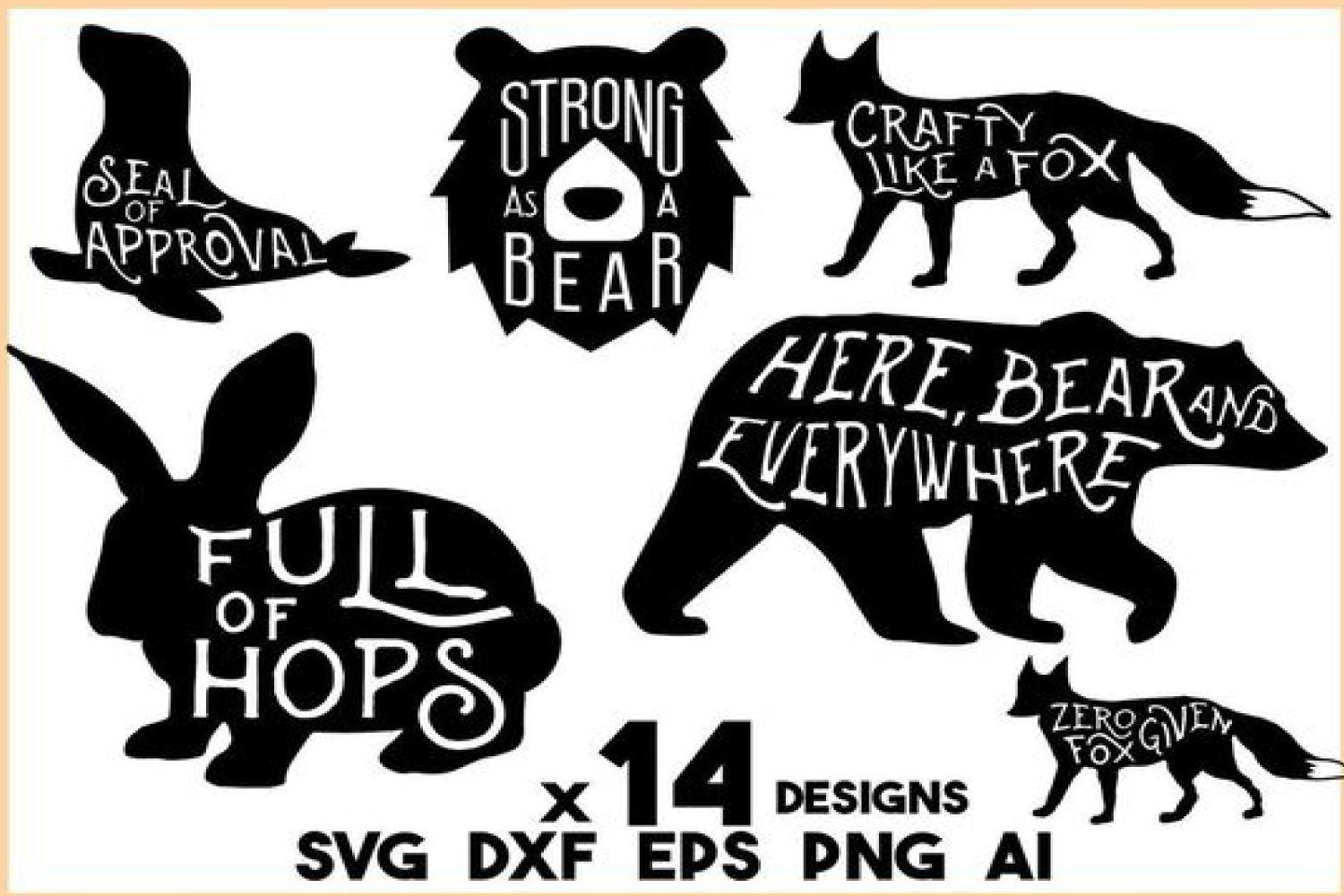 Download Animal SVG Bundle - 14 Animal Sayings and Puns - bunny SVG