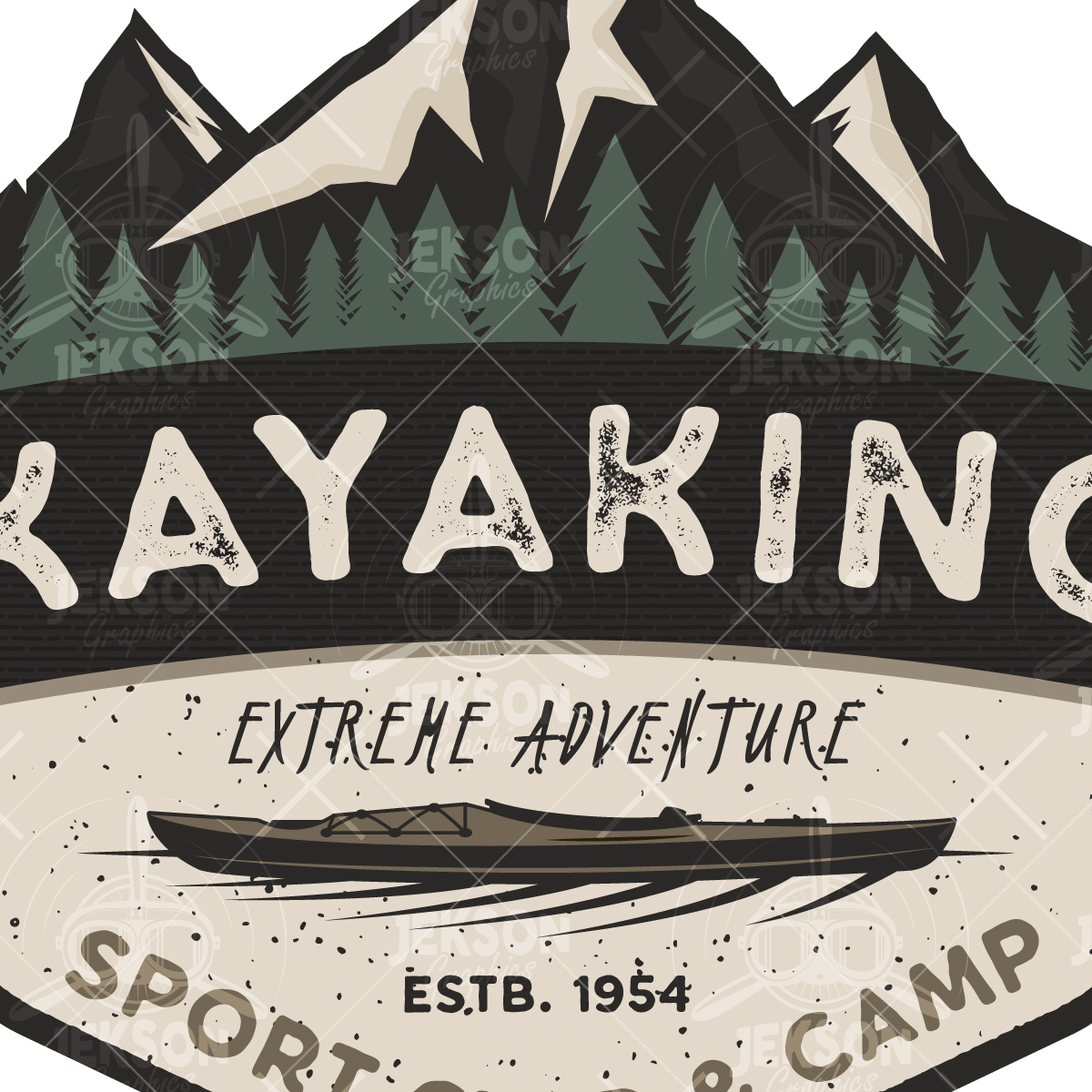 kayak svg cut file, adventure digital, mountain camp cut