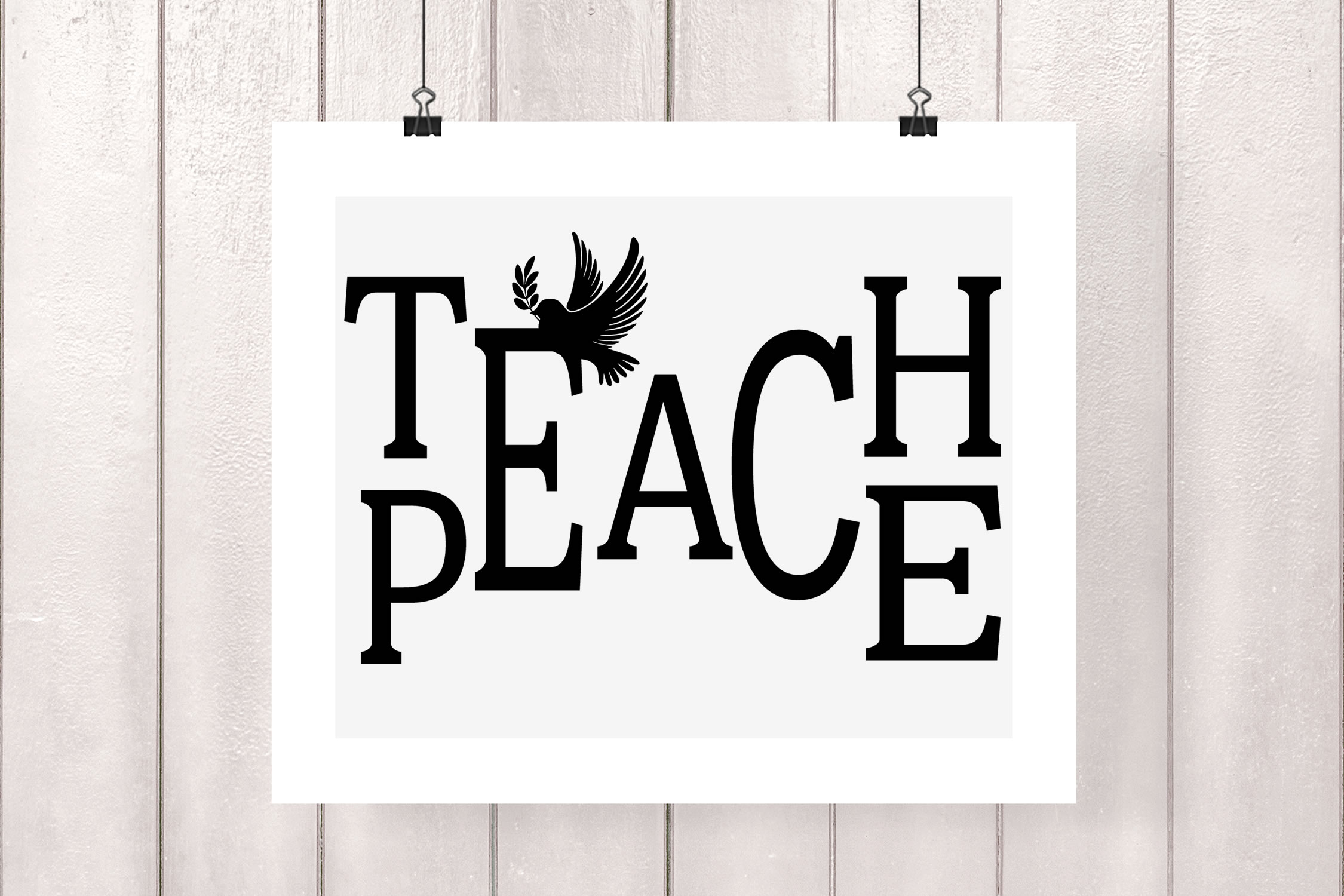 Teach Peace svg, peace cut file, teacher wall decal svg