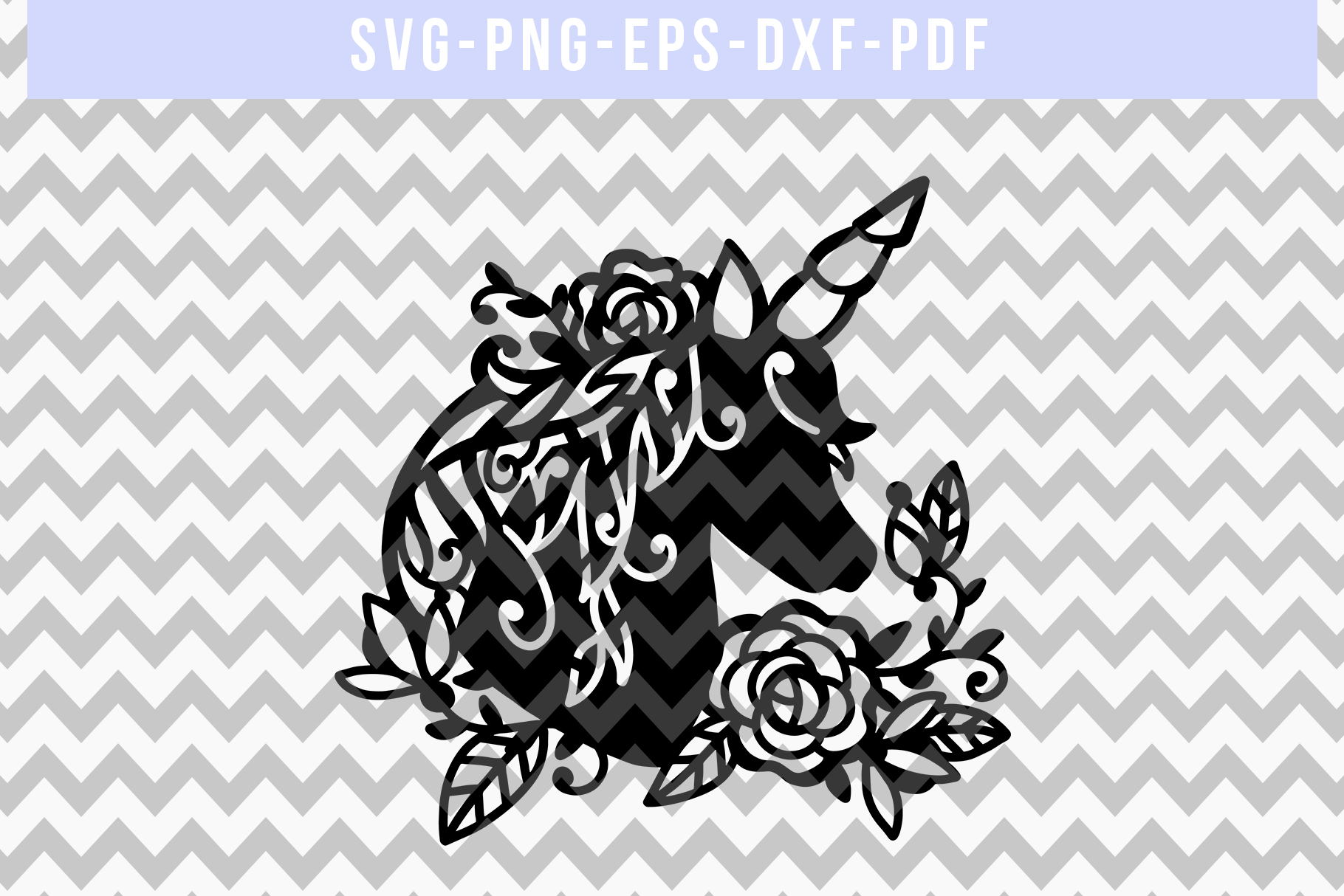 Download Floral Unicorn Papercut Template, Unicorn Party SVG, PDF