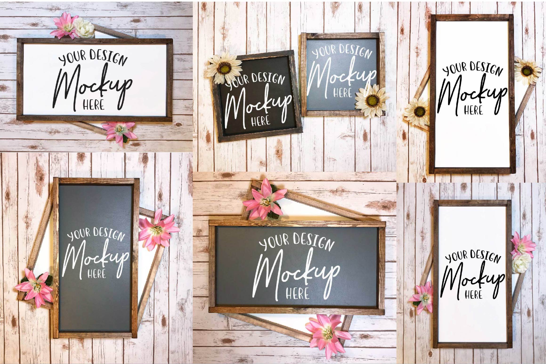 Download Wood Sign Mockup Bundle - 6 Sign Mock Ups (128432 ...