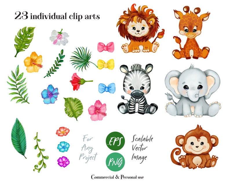 Download Safari baby animals, svg files for cricut, clip art