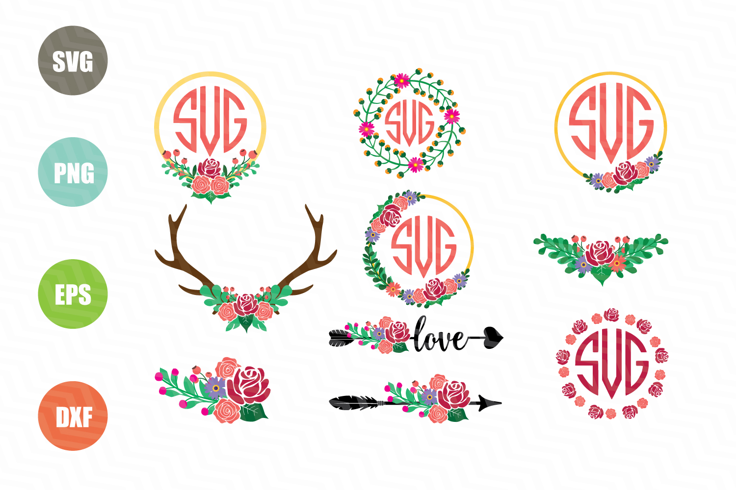 Download Flower Monogram SVG