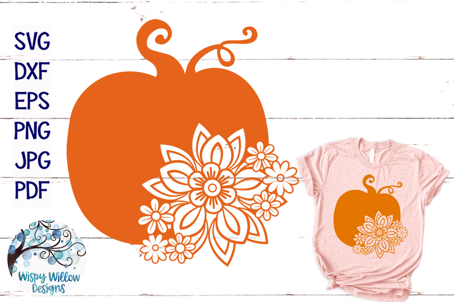 Download Floral Pumpkin SVG | Fall SVG Cut File