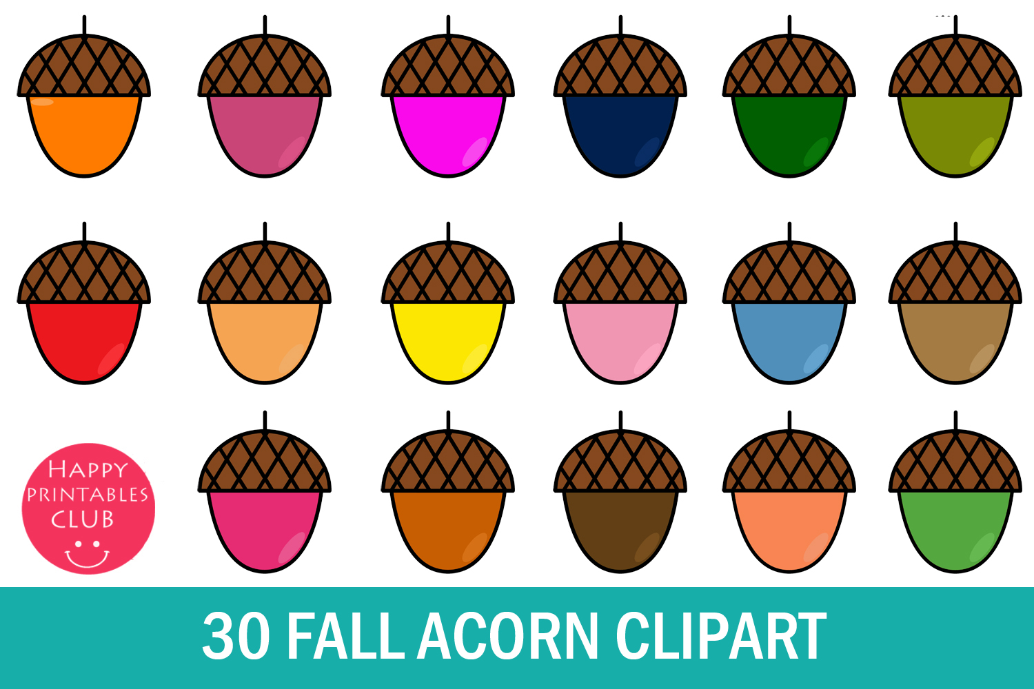 fall acorn clipart