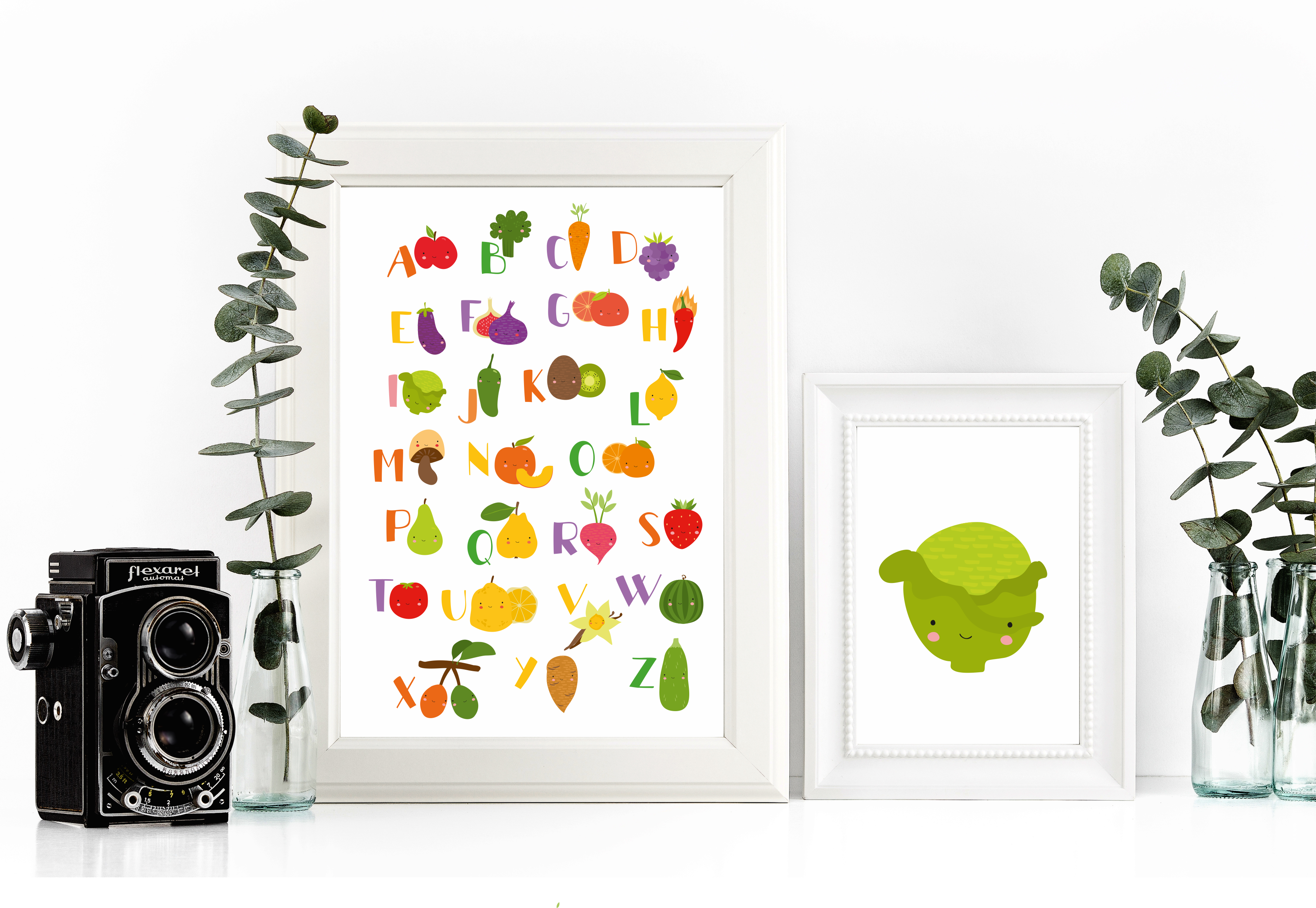 Alphabet vegetables and fruits kids (81491) | Illustrations | Design ...