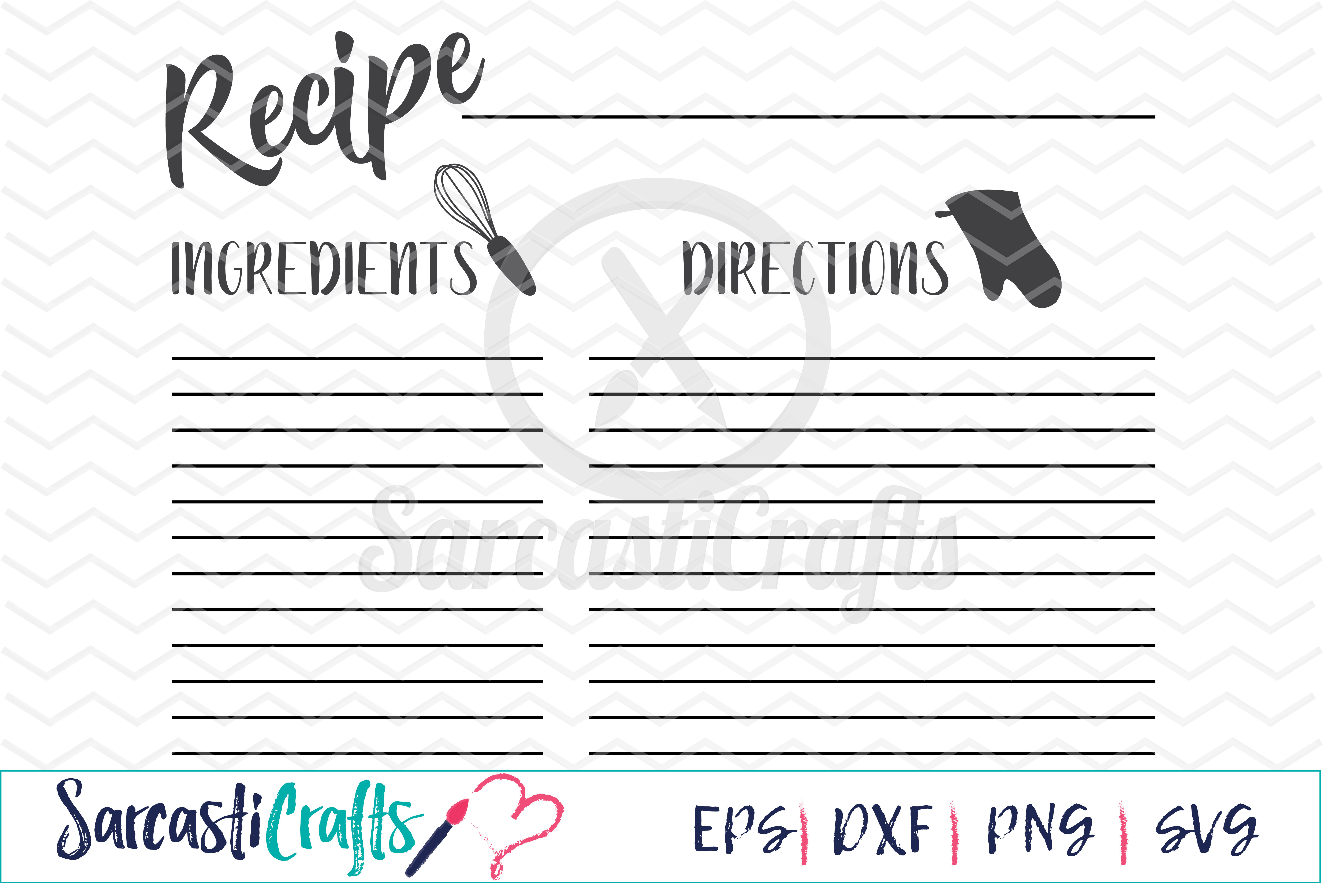 Download Recipe Card - Digital Printable - Cuttable File - Digital ...