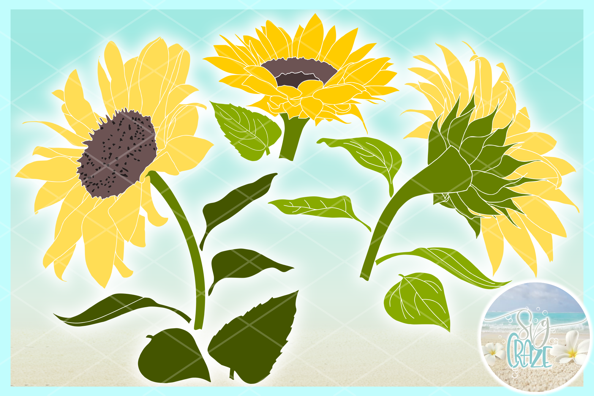 Download Sunflowers Svg Dxf Eps Png Pdf Files For Cricut Silhouette ...