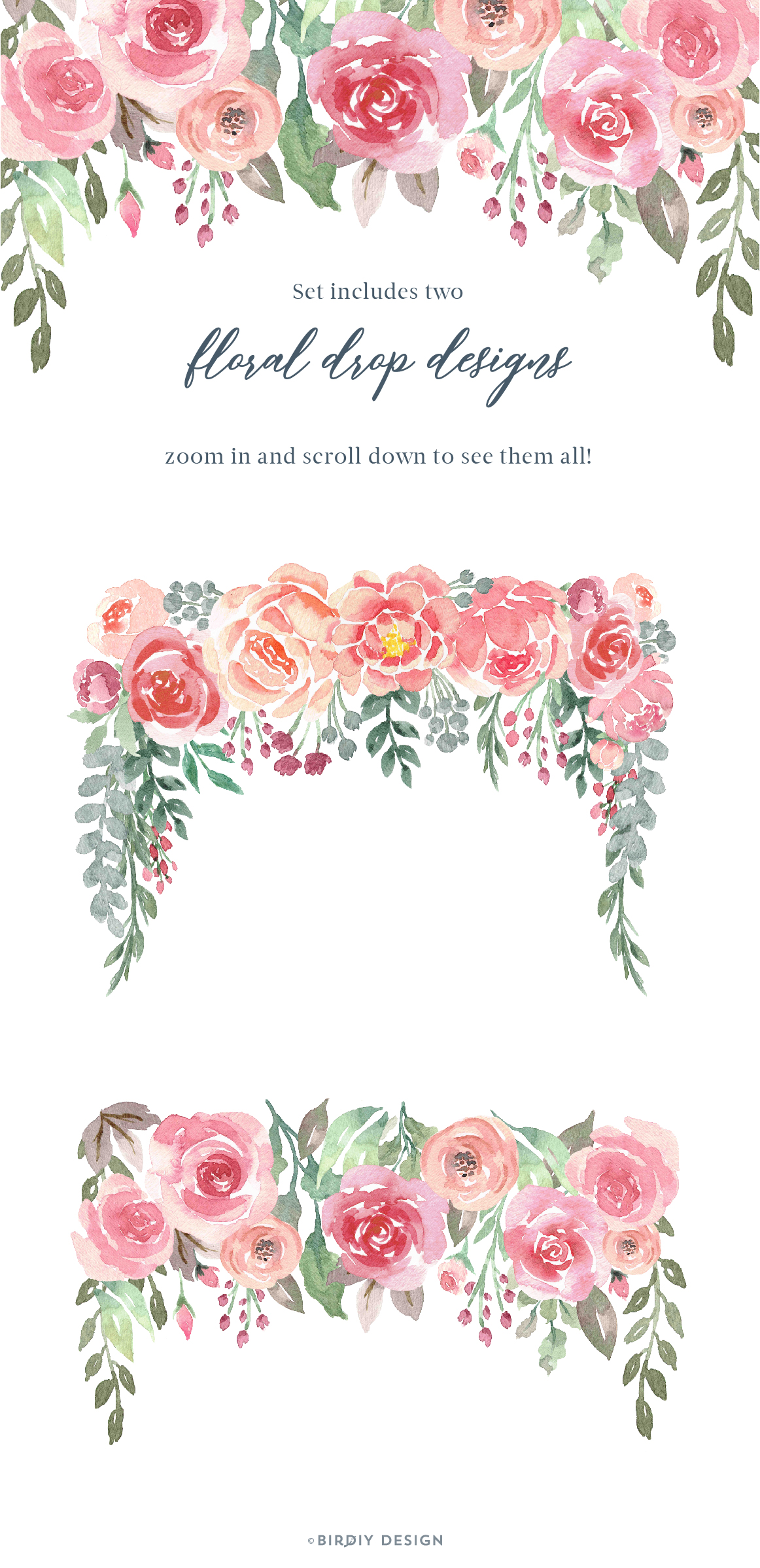 Download Loose Watercolor Roses & Peonies (102280) | Illustrations ...
