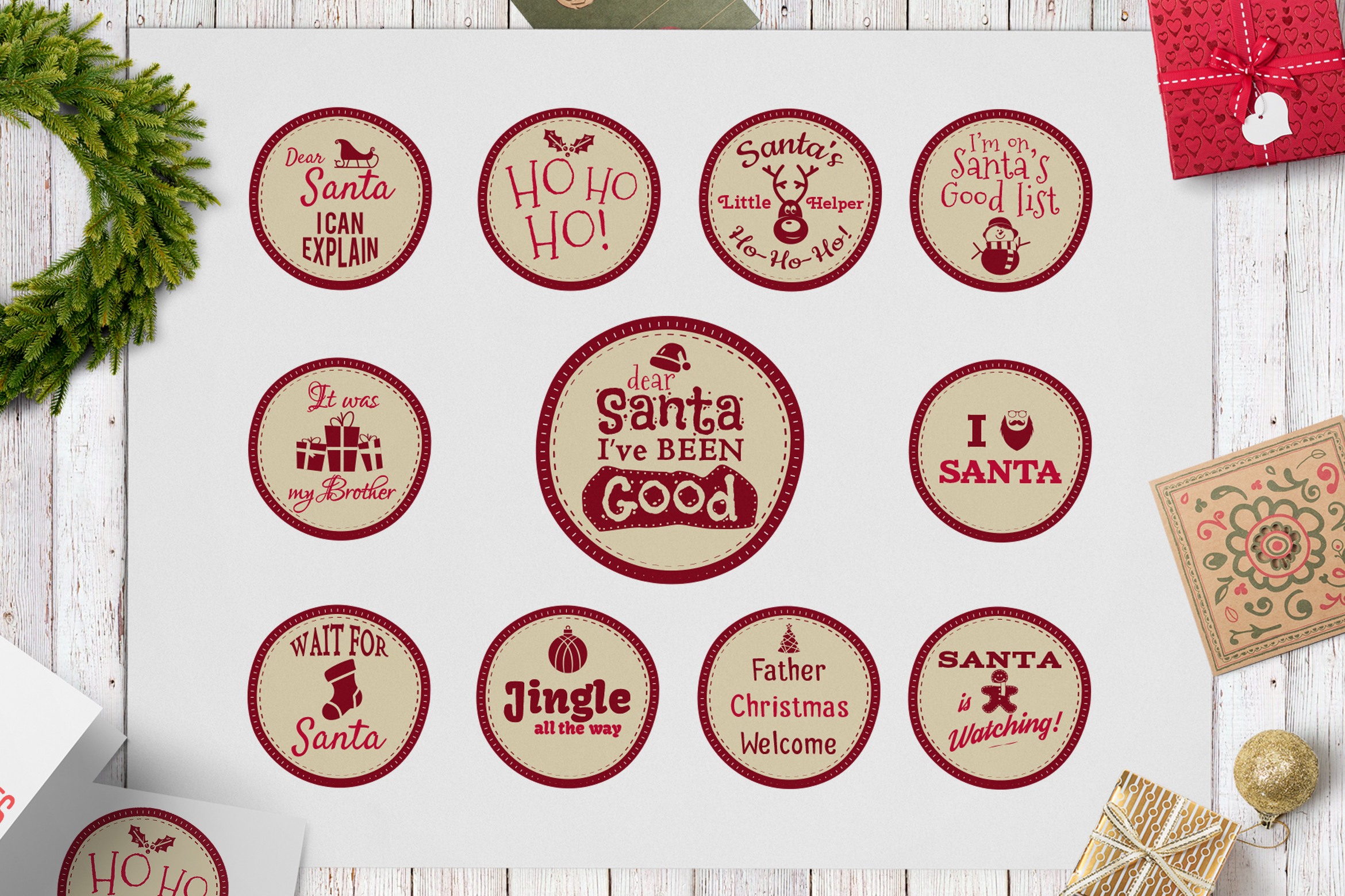 Funny Christmas Badges Collection