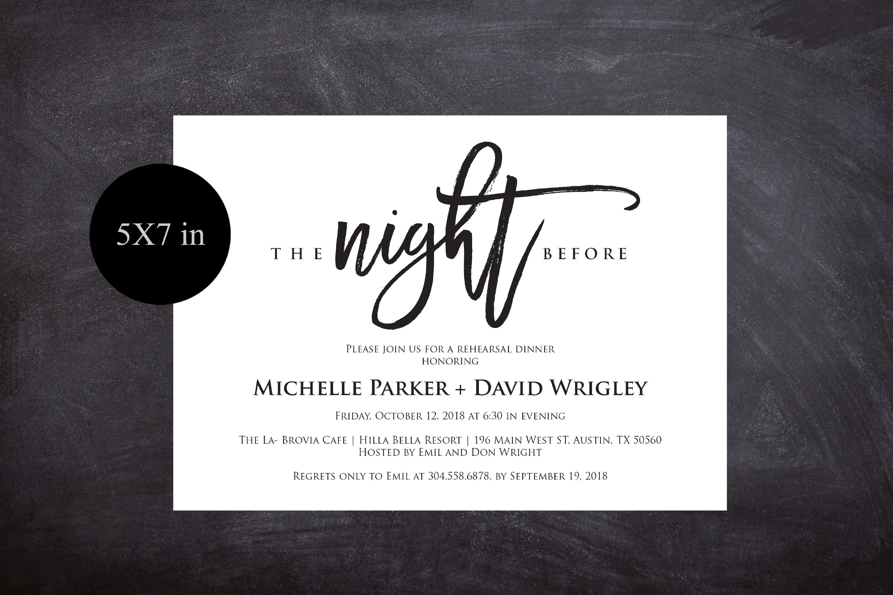 The night before wedding Rehearsal Dinner Invitation card (355751