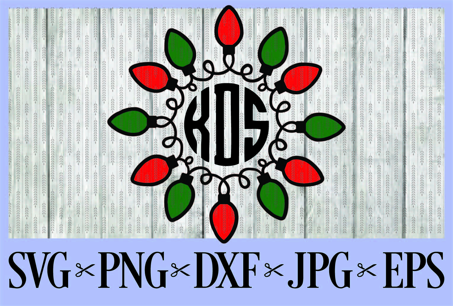 Download Christmas lights monogram frame SVG PNG EPS DXF JPG Merry ...