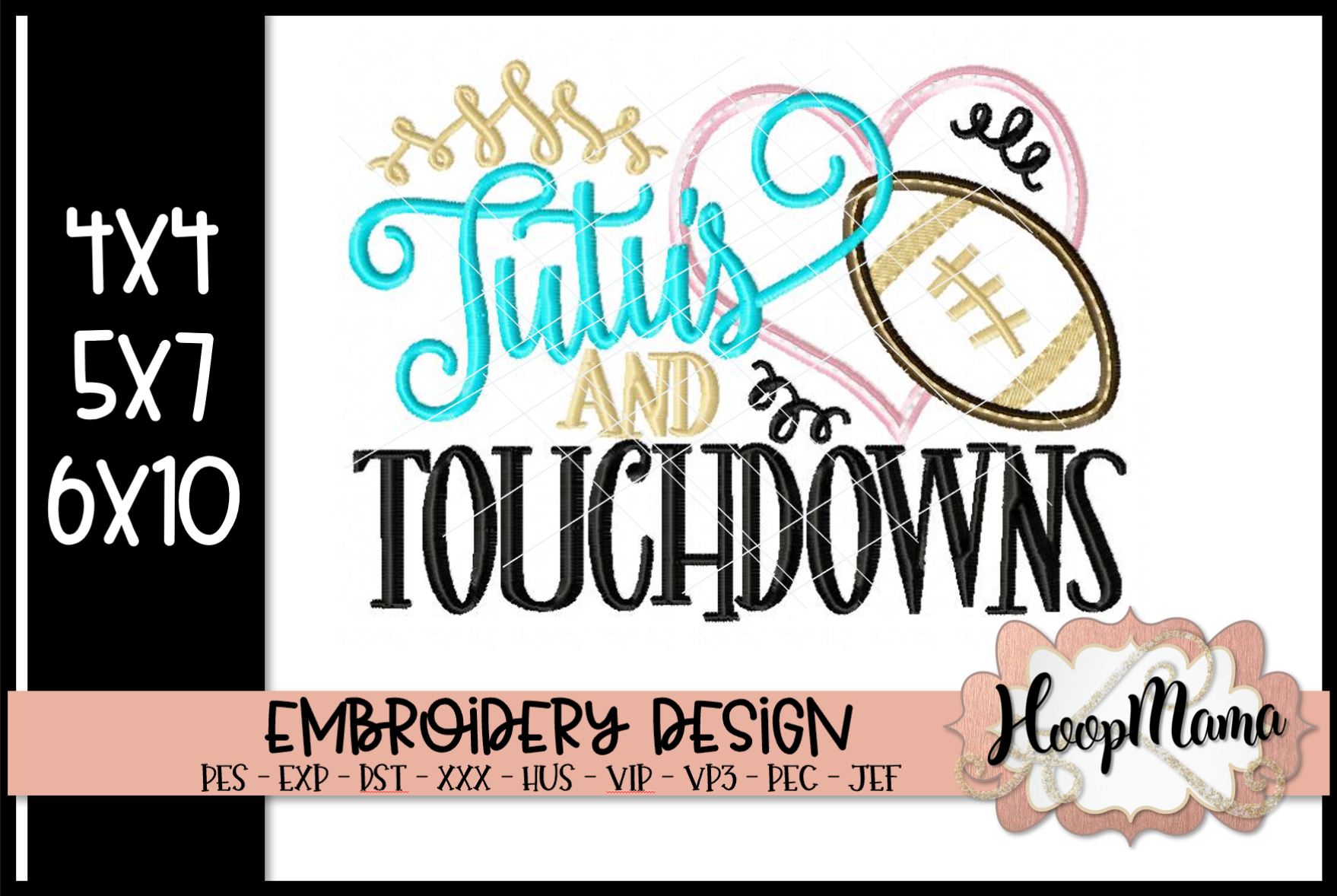 Tutu S And Touchdowns Football Embroidery