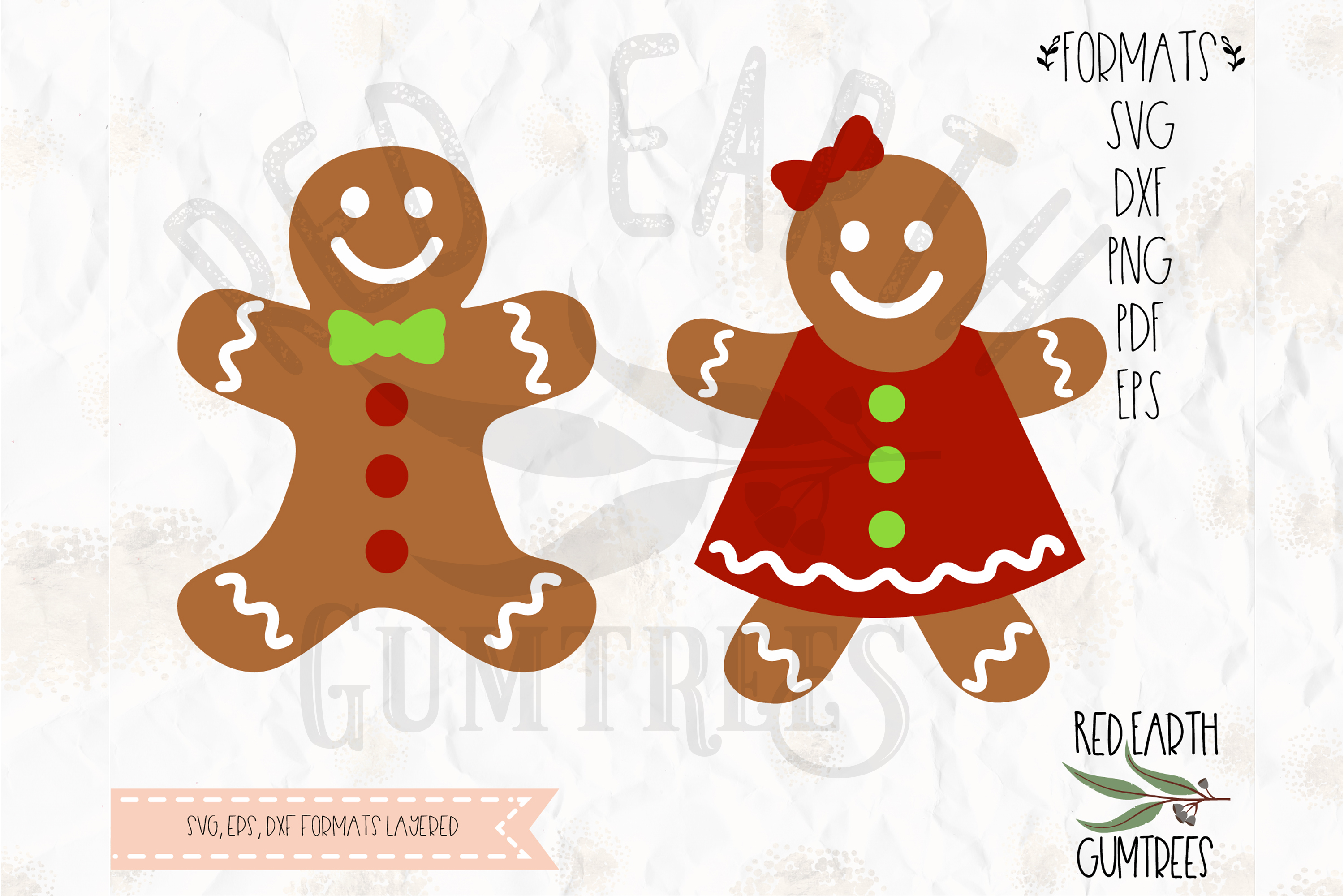 Gingerbread Man Gingerbread Woman In SVG DXF PNG EPS