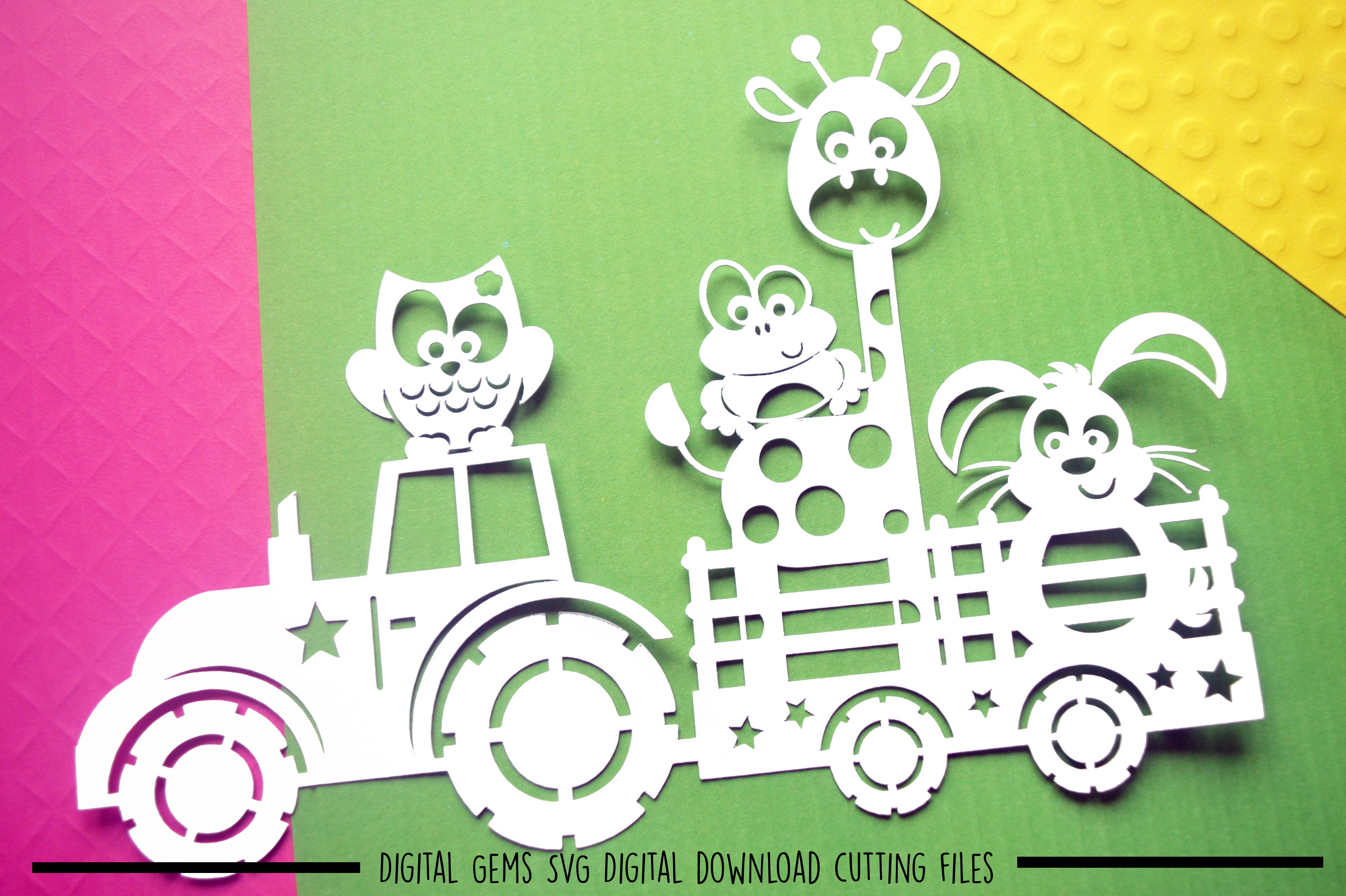 Download Animal tractor paper cut SVG / DXF / EPS files (38958) | SVGs | Design Bundles