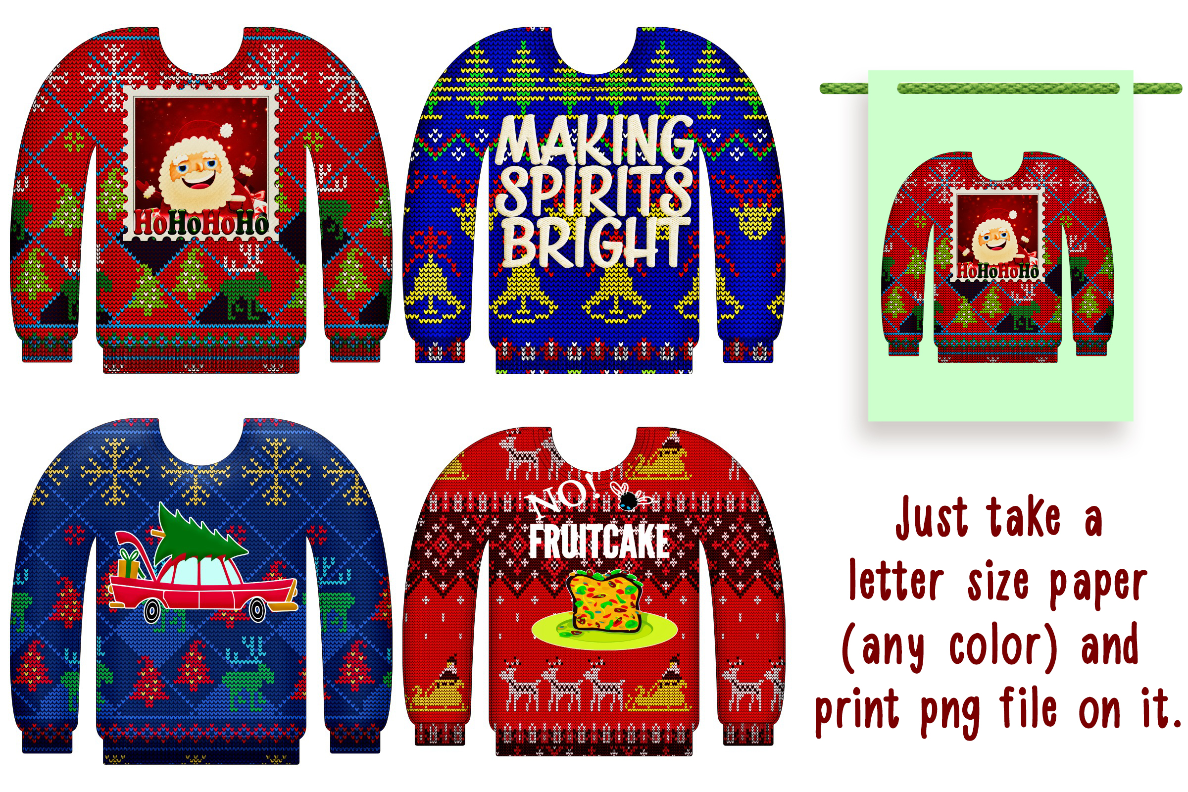 Ugly Christmas Sweaters With Graphics Clip Art