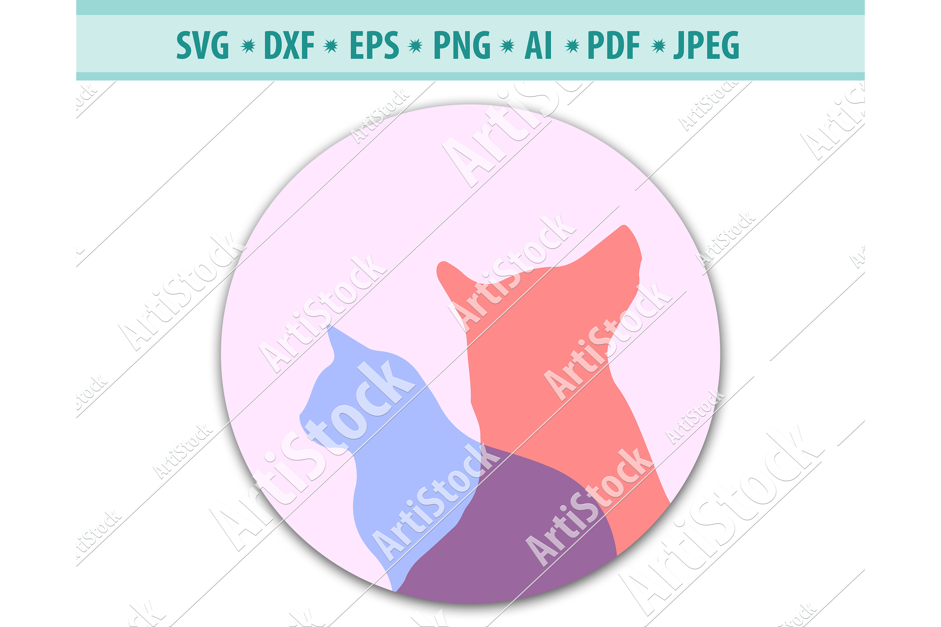 Cat Dog Svg Veterinary Logo Svg Cute Pets Dxf Png Eps