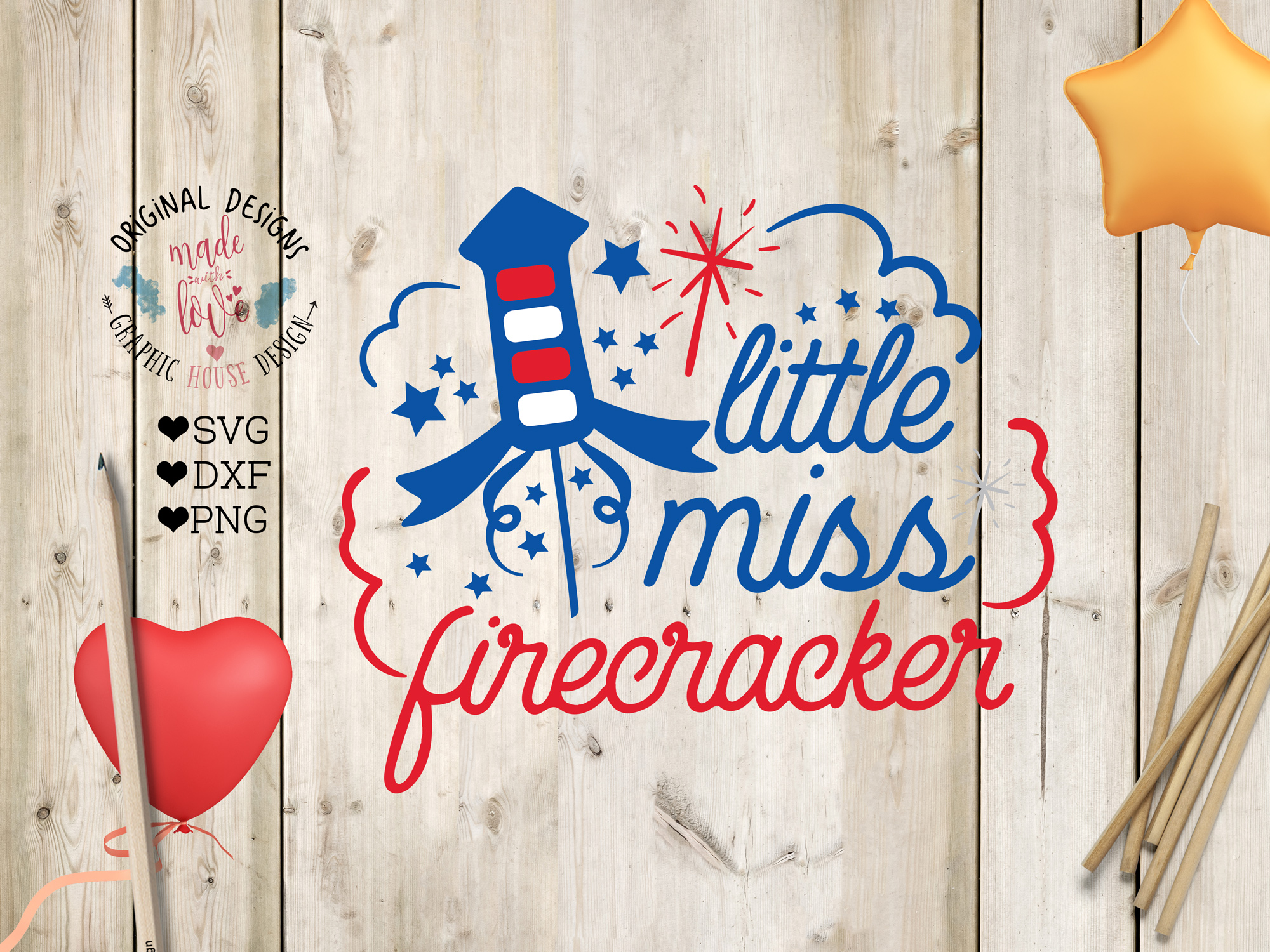 Little Miss Firecracker Cut File Svg Dxf Png 86938 Svgs Design