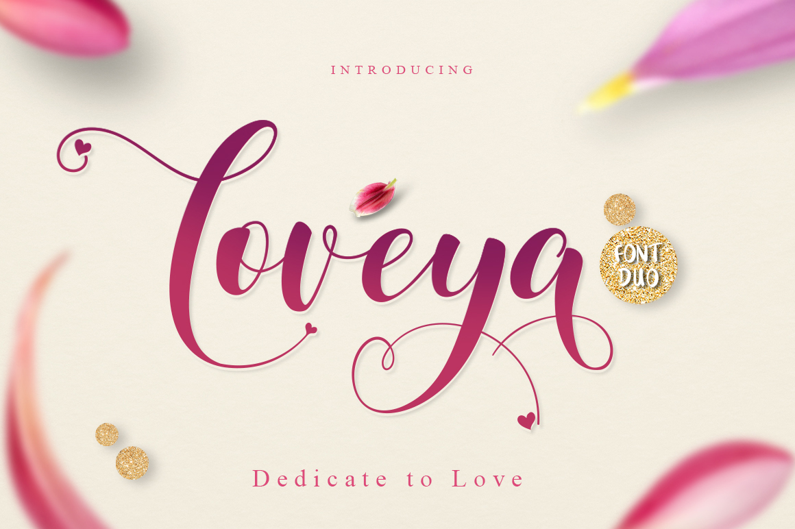 Loveya Script (Font Duo + Extras) example 1