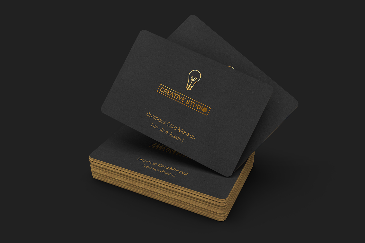 Download 85x55 Black Business Card With Rounded Corners Mockups (138019) | Products | Design Bundles