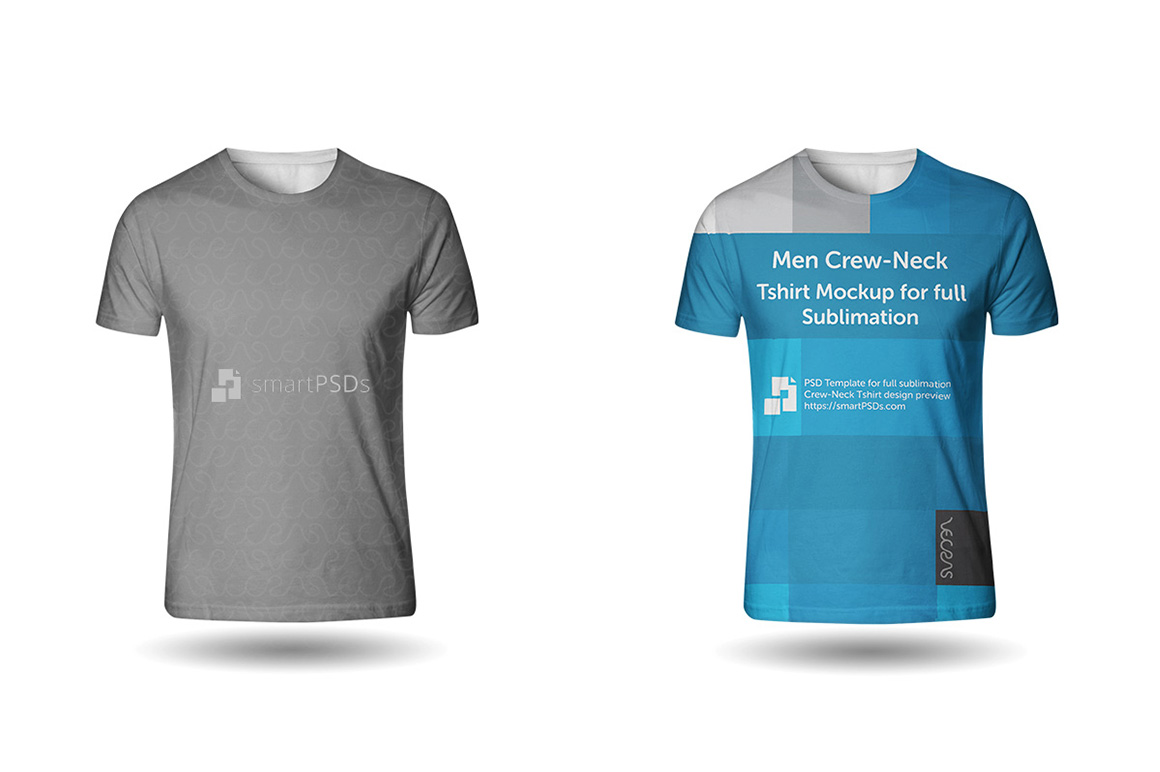 Download Men Crew-Neck T-Shirt Sublimation Design Mockup - Front View (21117) | Mock Ups | Design Bundles