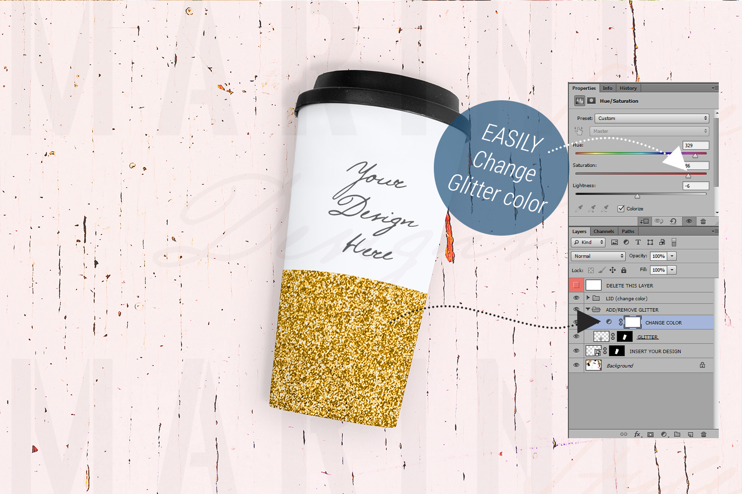 Download Travel Mug mockup with glitter, Tumbler Mockup, 889 (205623) | General | Design Bundles