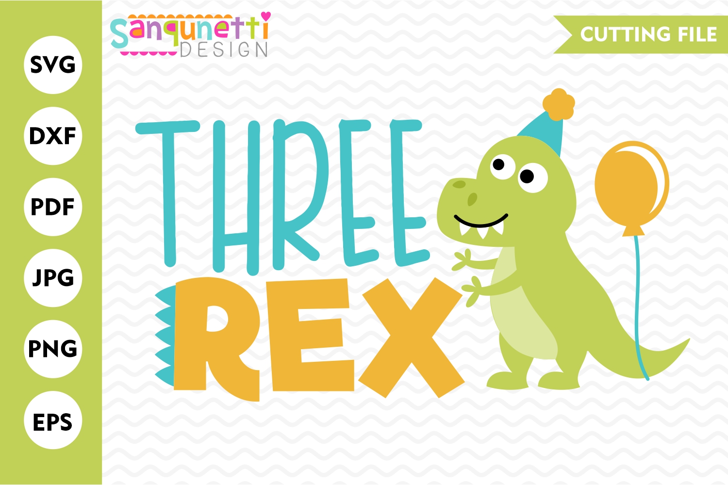 Three rex dinosaur birthday SVG, Second birthday