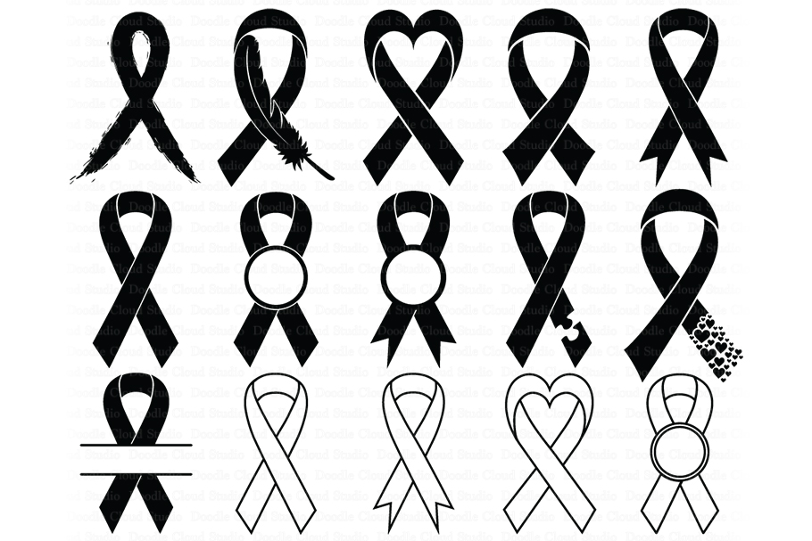 Download Awareness Ribbon SVG, Ribbon Cancer SVG Files, Breast ...