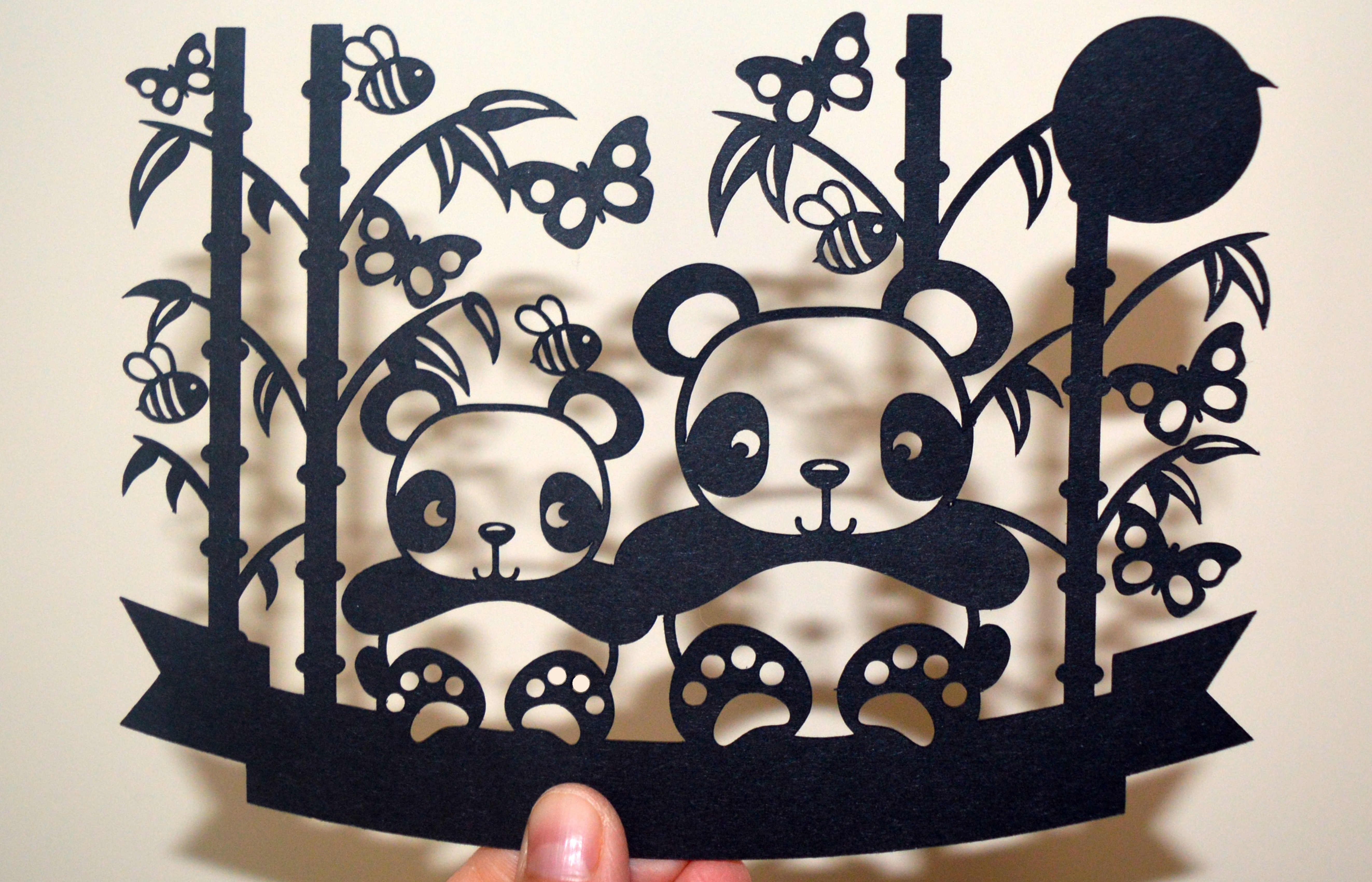 Panda Paper Cut SVG File