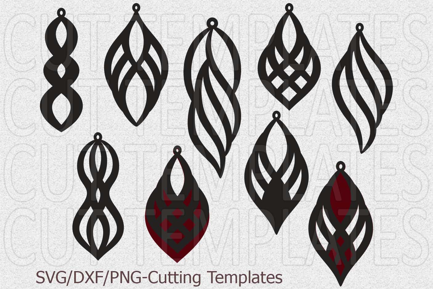 Download leather earring template svg, oriental jewelry svg laser cut