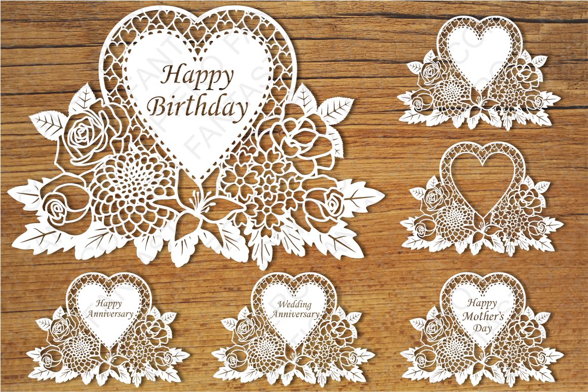 Download Floral Greeting Card SVG files for Silhouette and Cricut.