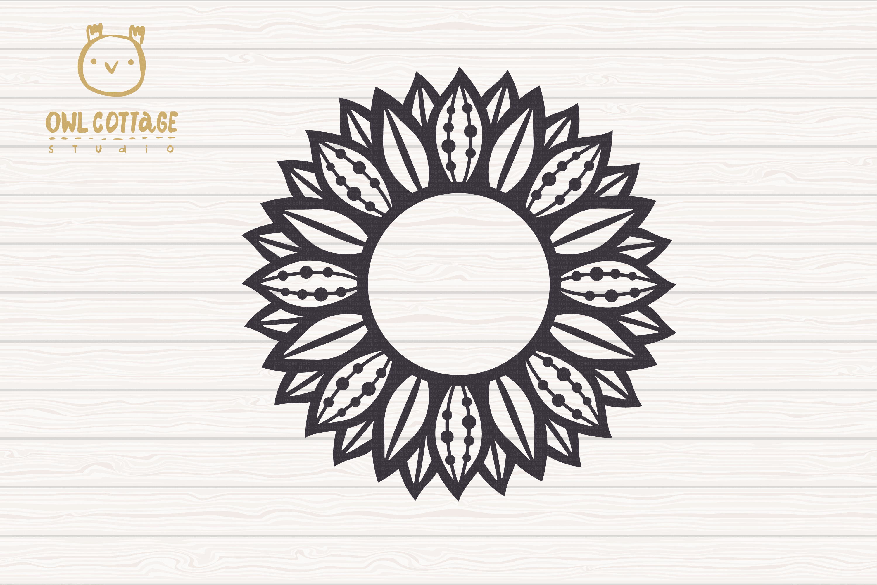 Download Sunflower Zentangle svg, Sunflower svg, Sunflower Monogram