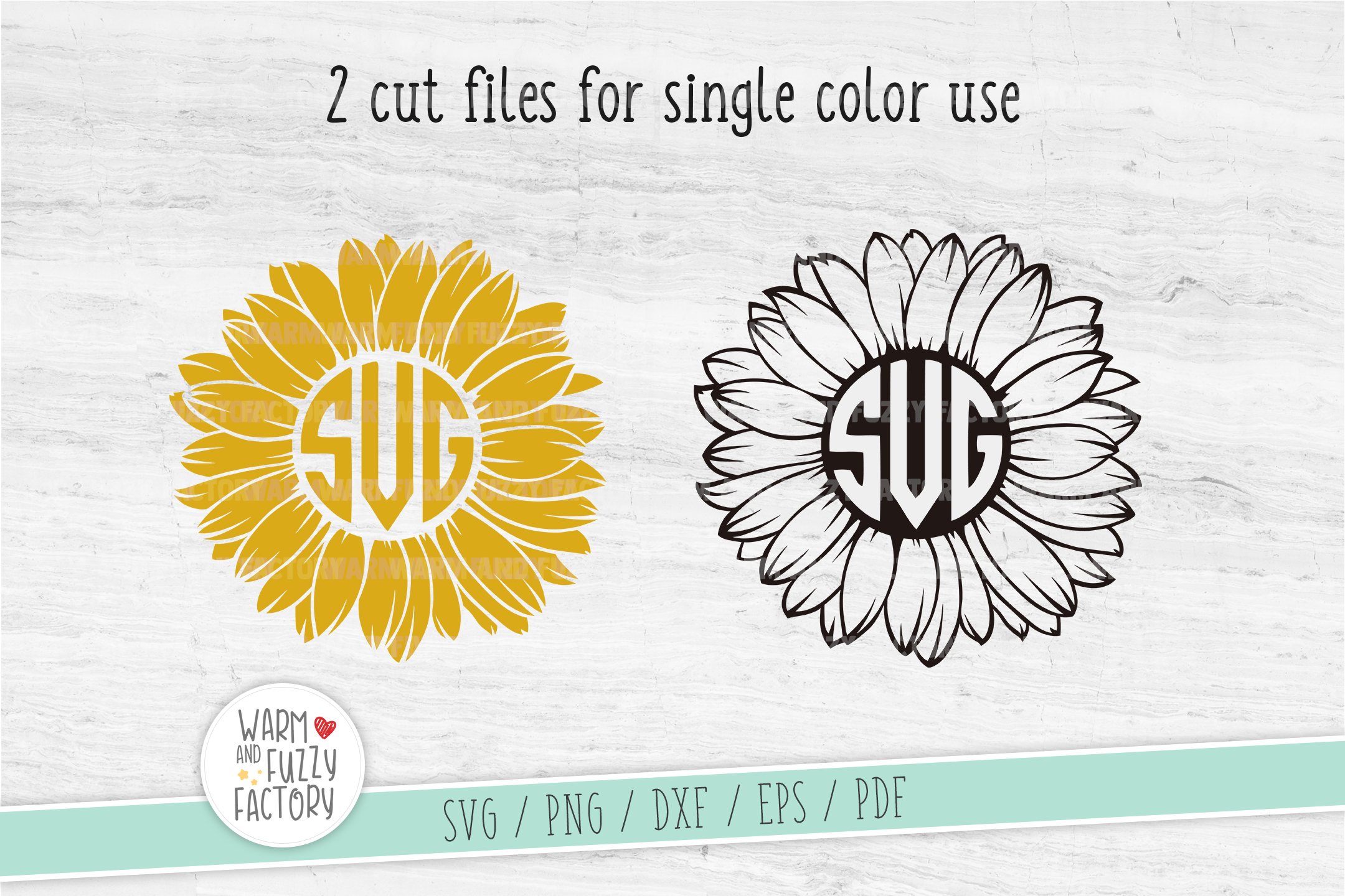 Download Sunflower svg cut file, Sunflower monogram svg, Flower svg