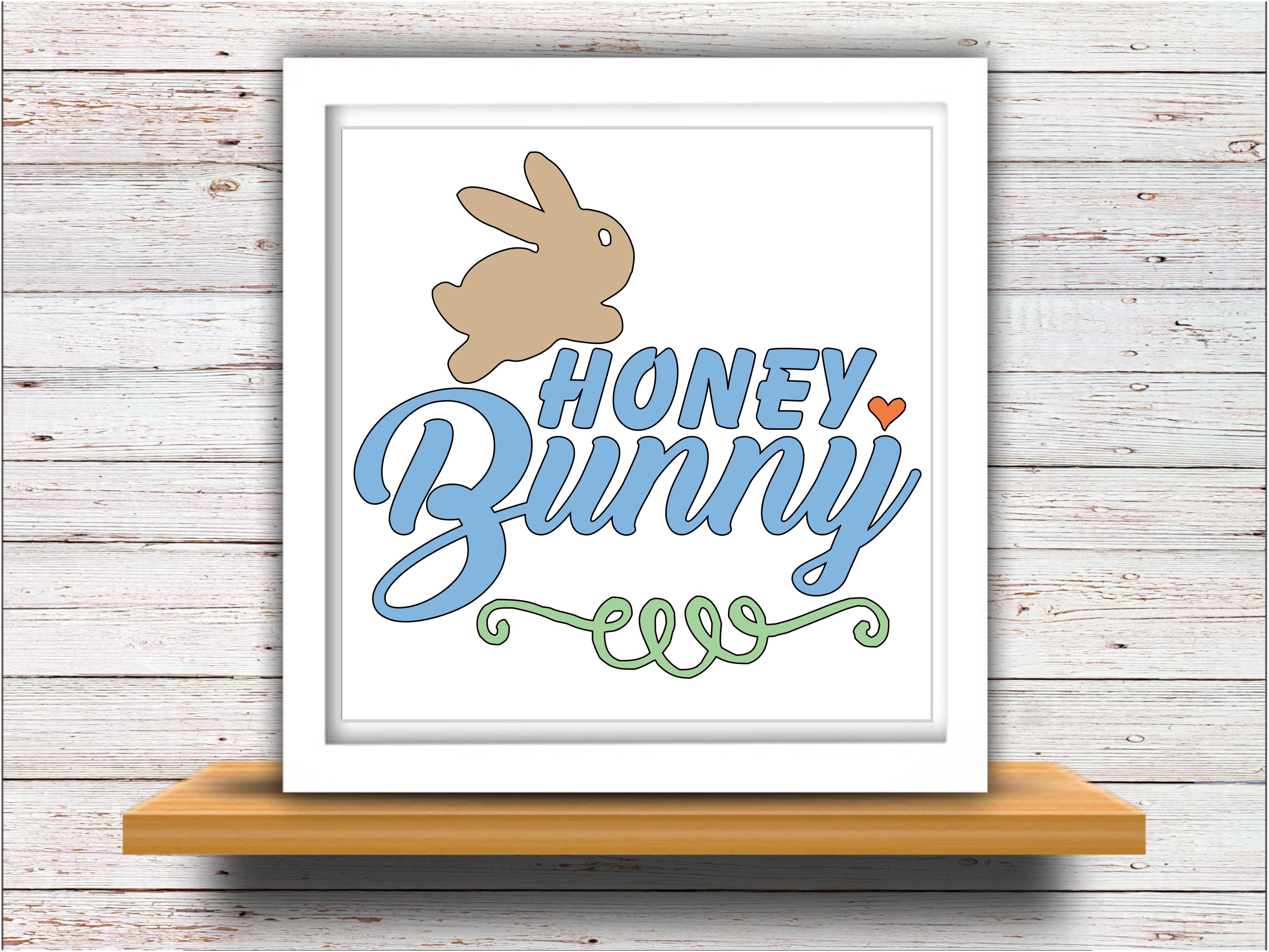 Download Easter svg SVG DXF JPEG Silhouette Cameo Cricut bunny svg iron on Easter Honey Bunny svg (73128 ...