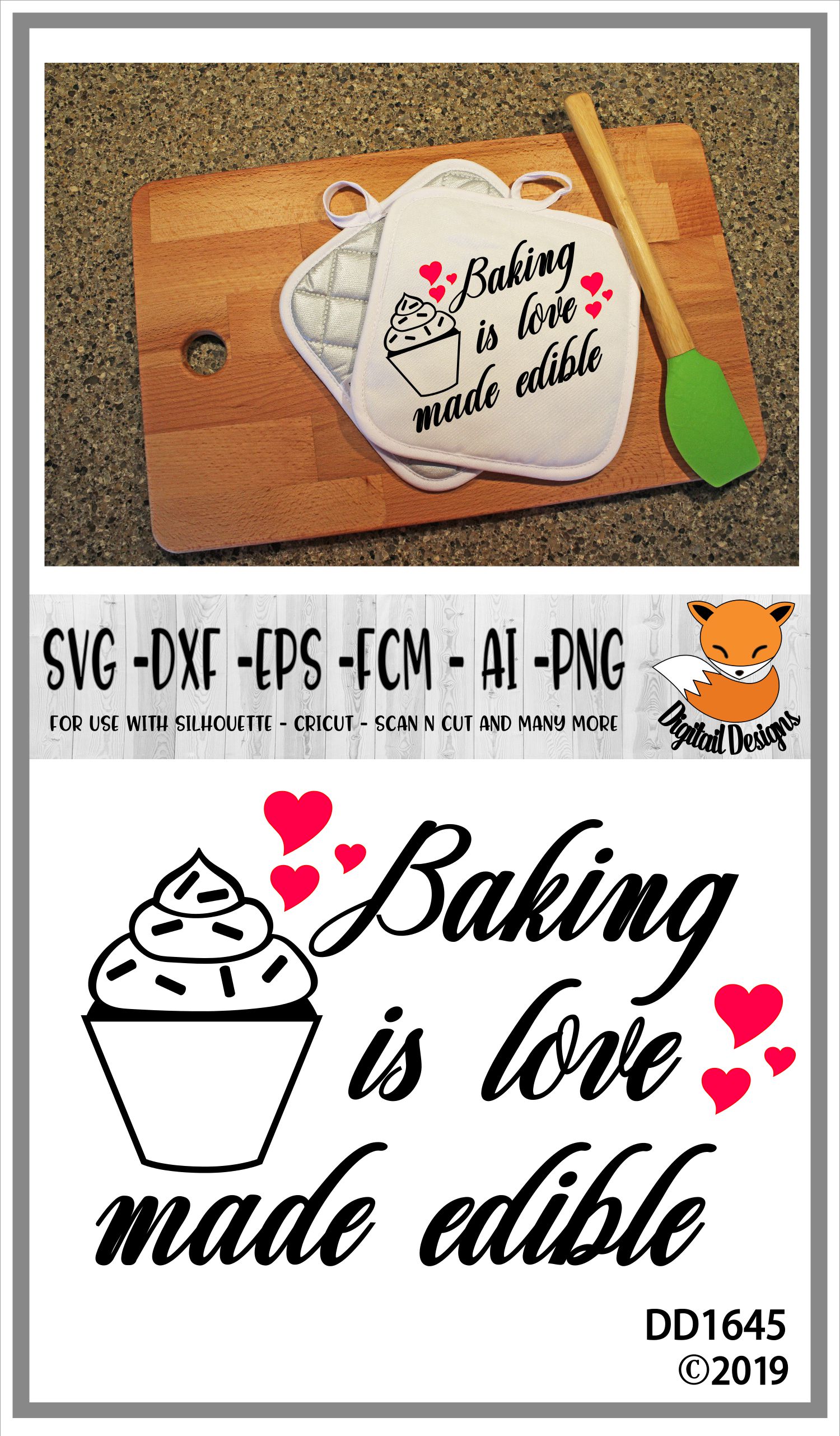 Download Baking Is Love Made Edible Kitchen SVG