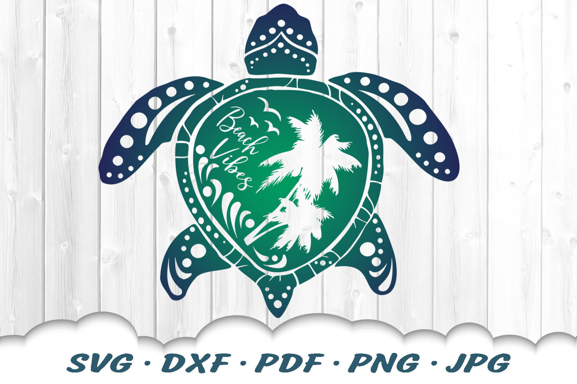 Download Palm Beach Vibes Sea Turtle SVG DXF Cut Files (519753 ...