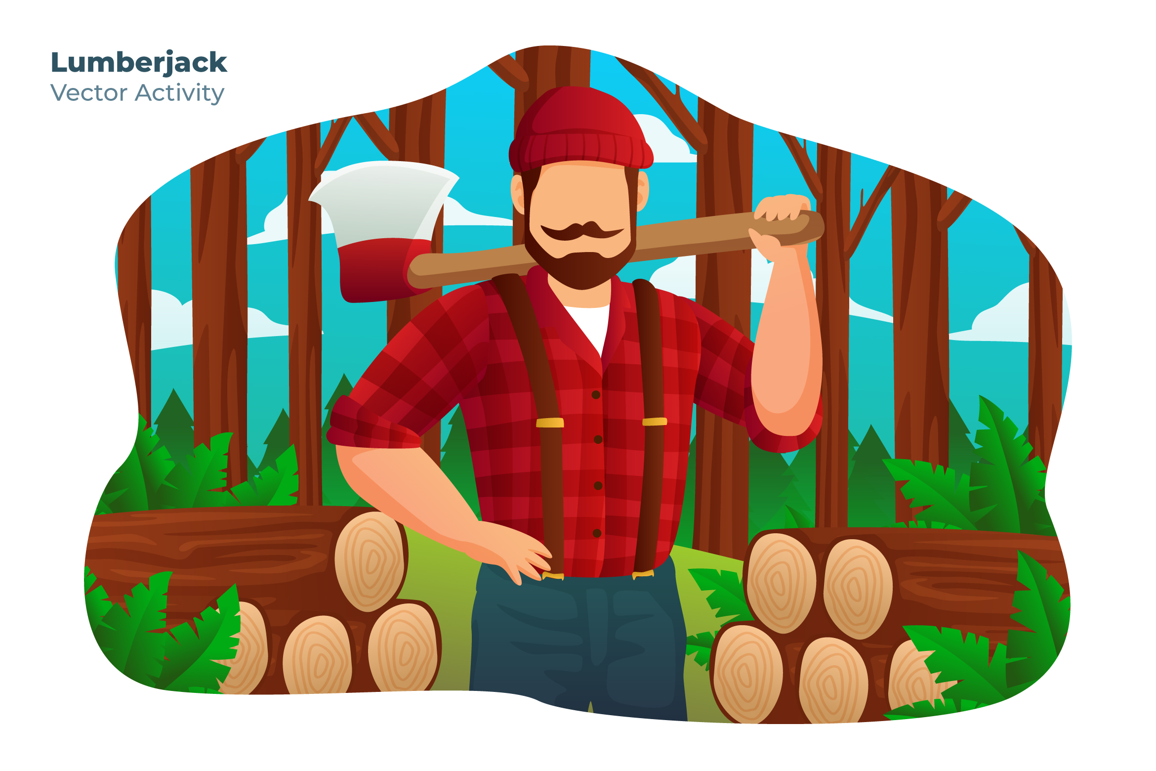 Lumberjack Vector Illustration (318286) Illustrations Design Bundles
