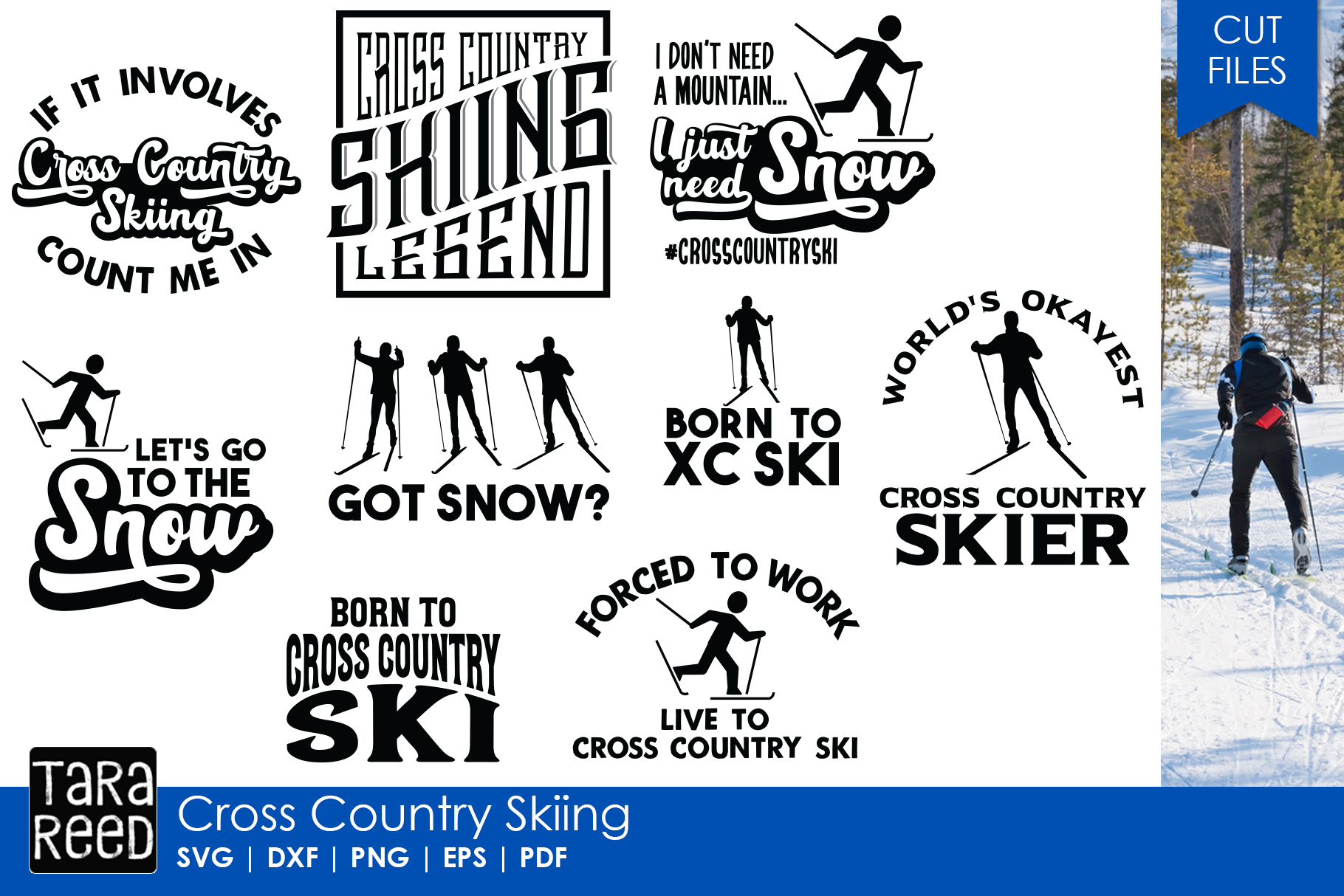 Cross Country Ski Legend - Skiing SVG and Cut Files (172875) | Cut 