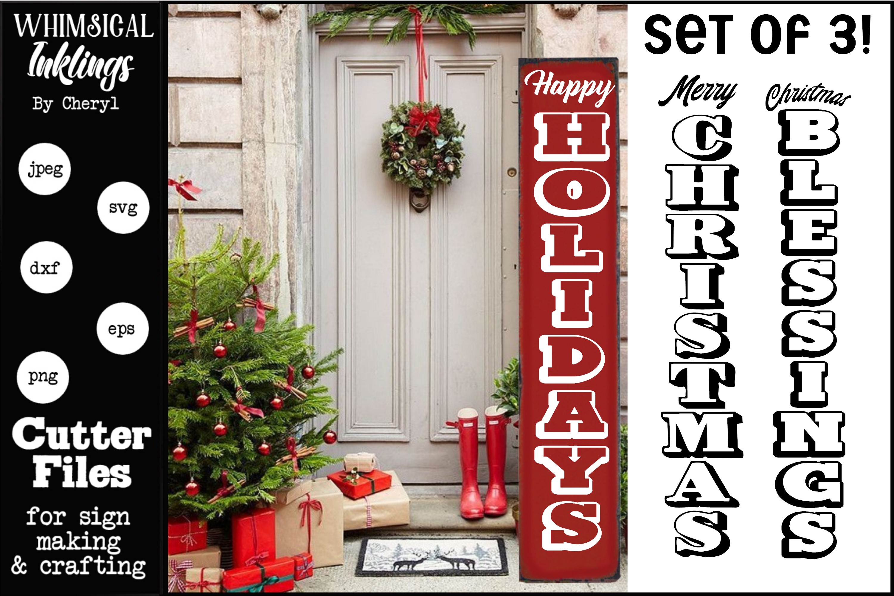 Download Christmas Blessings Vertical SVG Set (358549) | SVGs ...