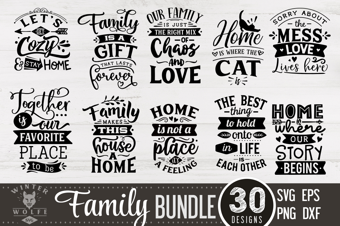 Download Family Bundle 30 designs SVG EPS DXF PNG