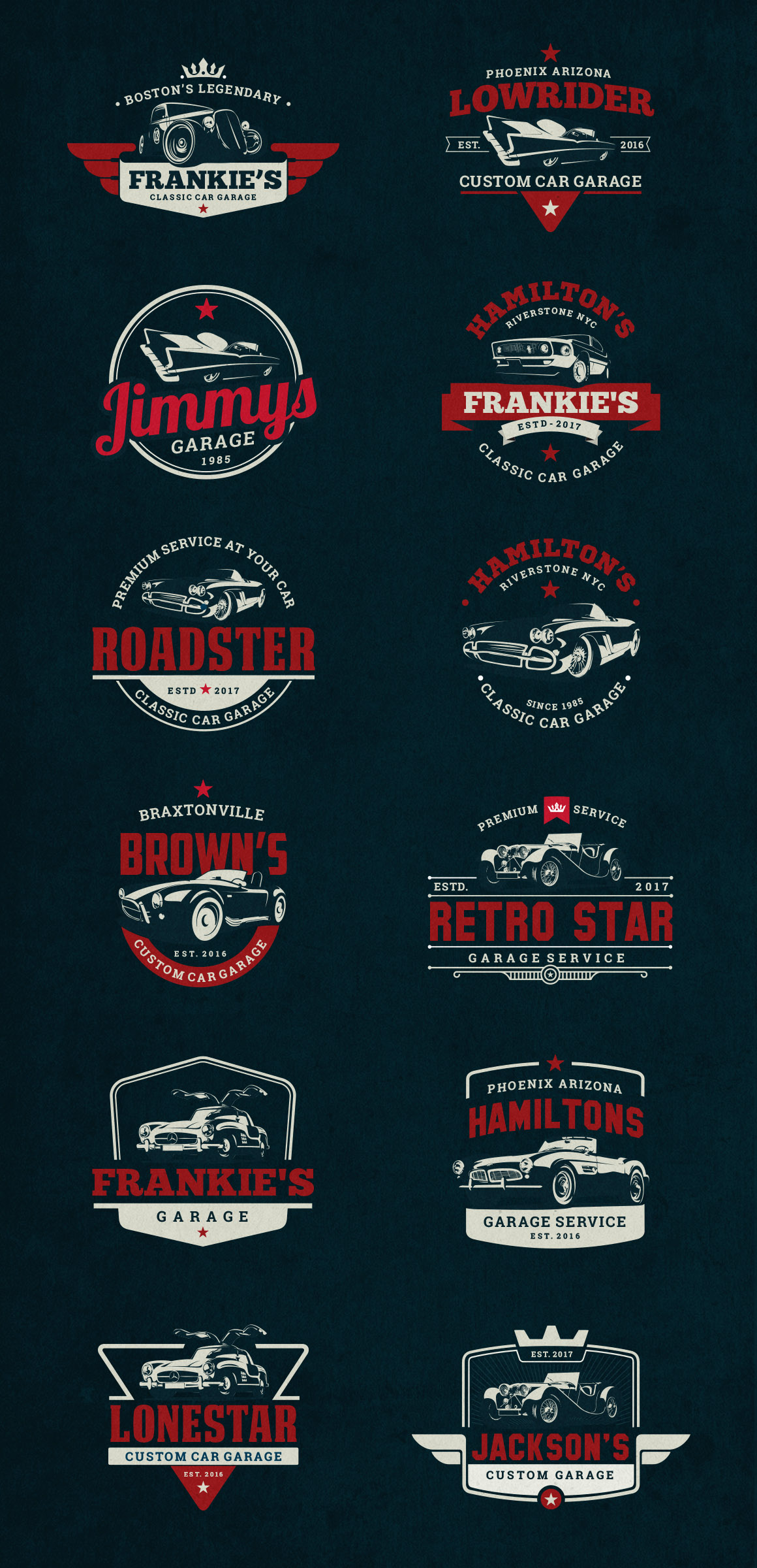 Classic Car Garage Badges & Logos (19560) | Logos | Design Bundles