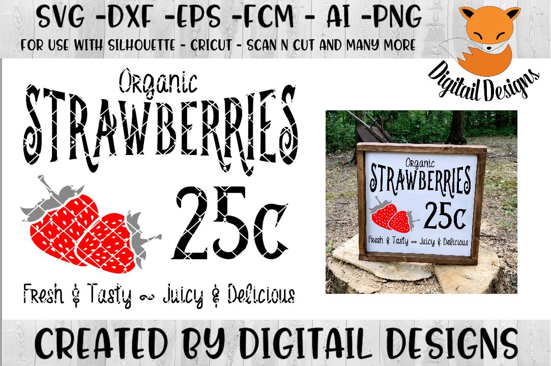 Download Strawberry Sign SVG for Silhouette, Cricut, Scan N Cut ...