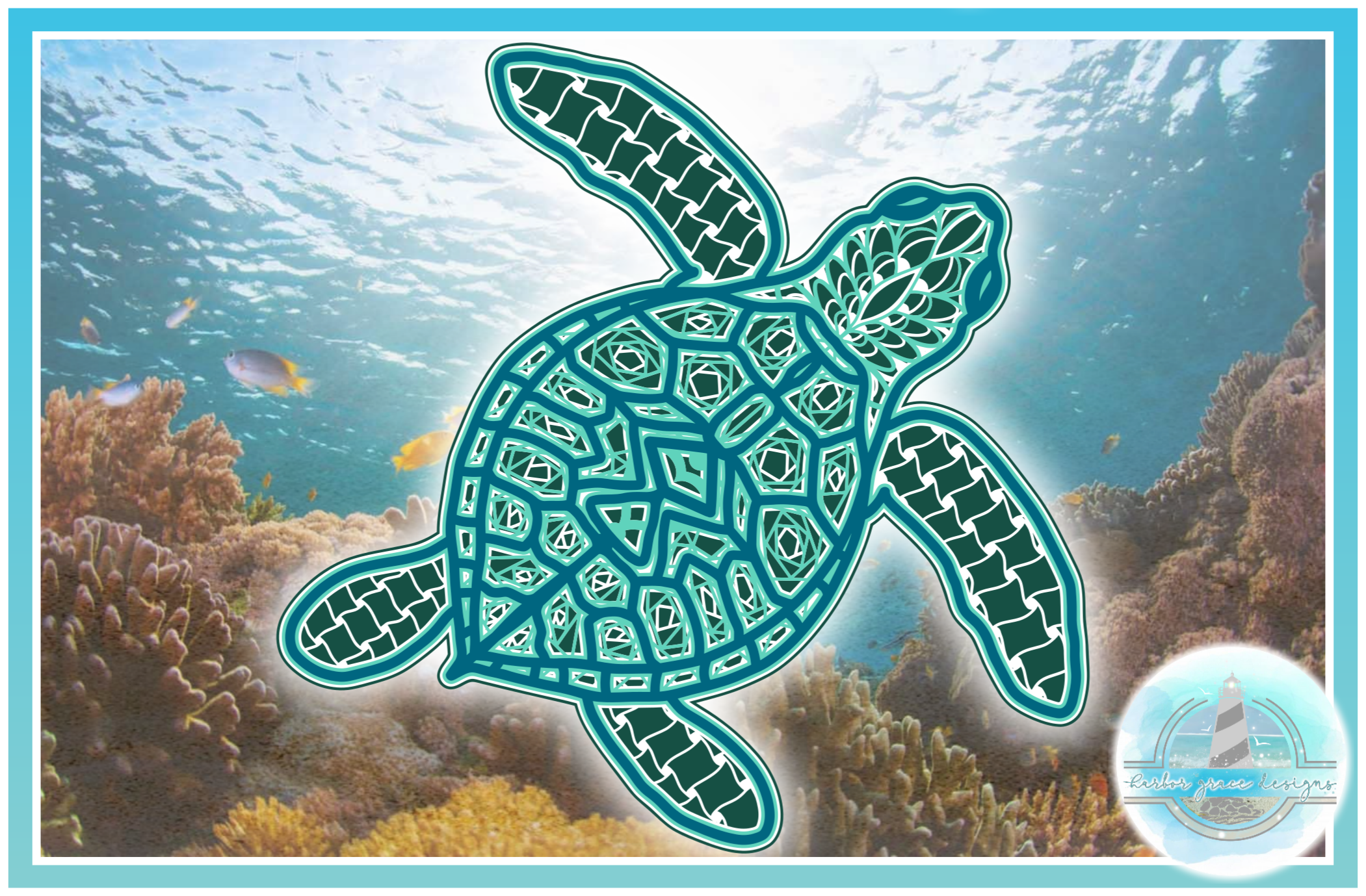 3D Mandala Layered Design | Sea Turtle Mandala SVG file (517182) | Cut