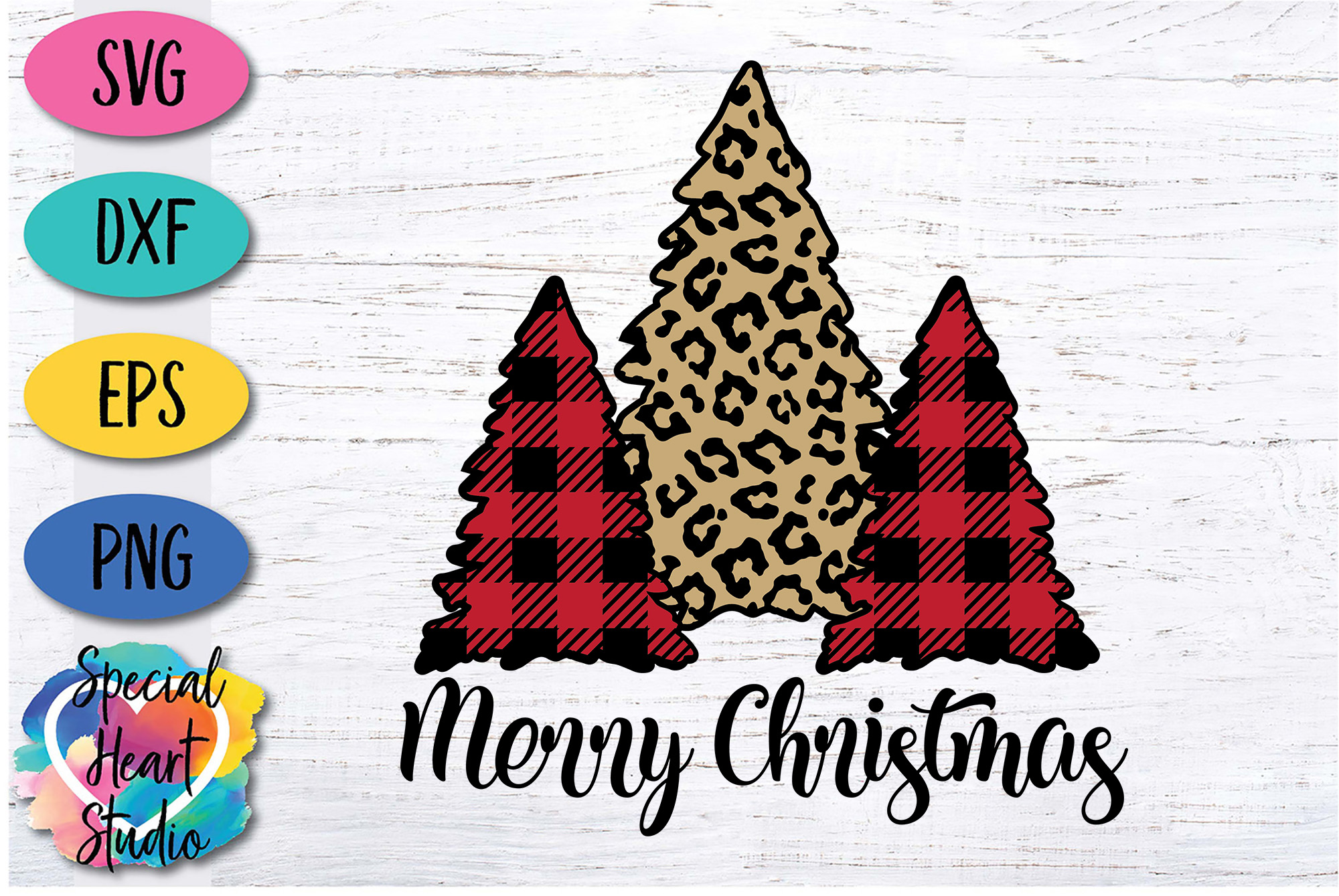 Download Merry Christmas Buffalo Plaid Leopard - Christmas SVG Cut