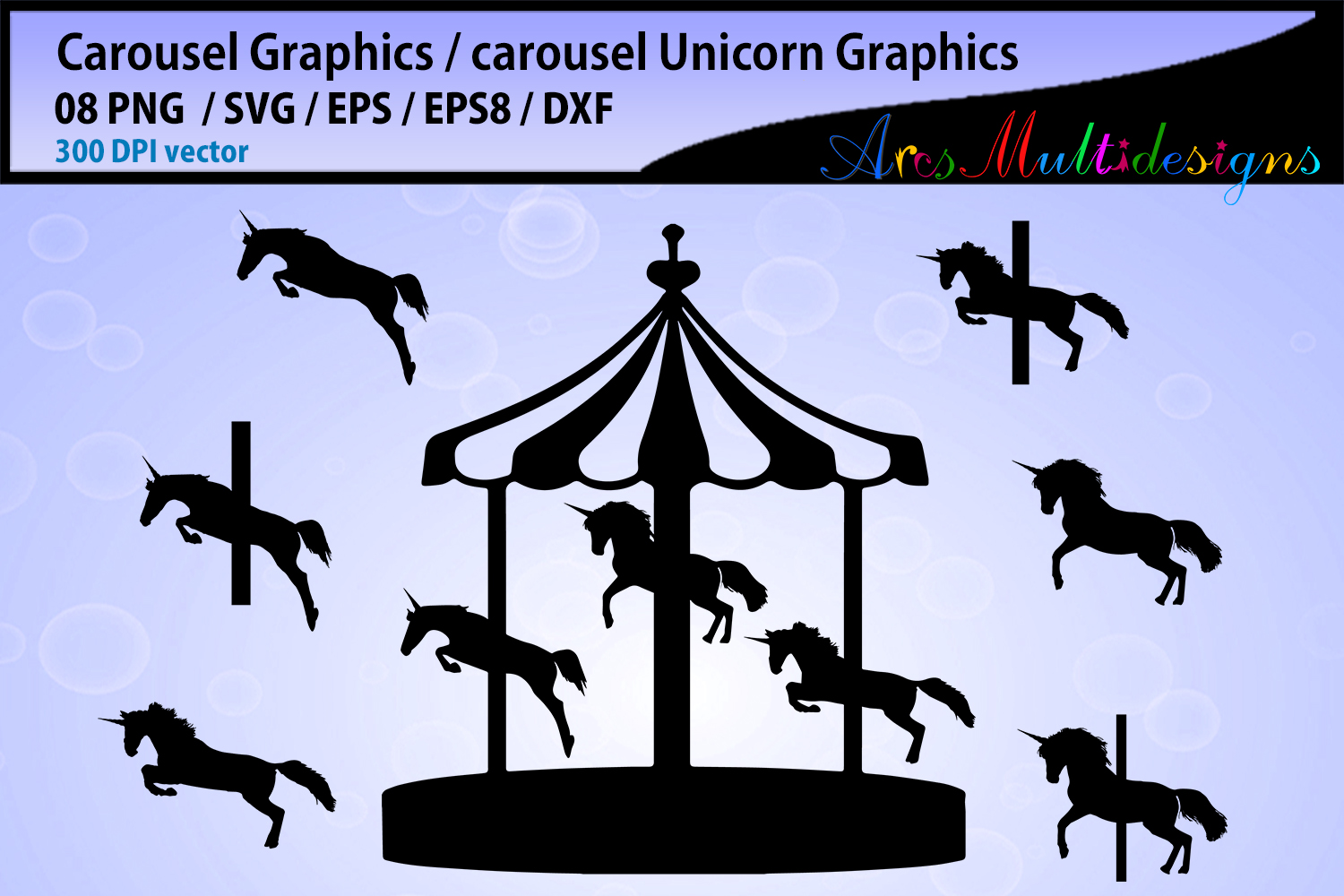 Download carousel silhouette / carousel Unicorn silhouette SVG ...