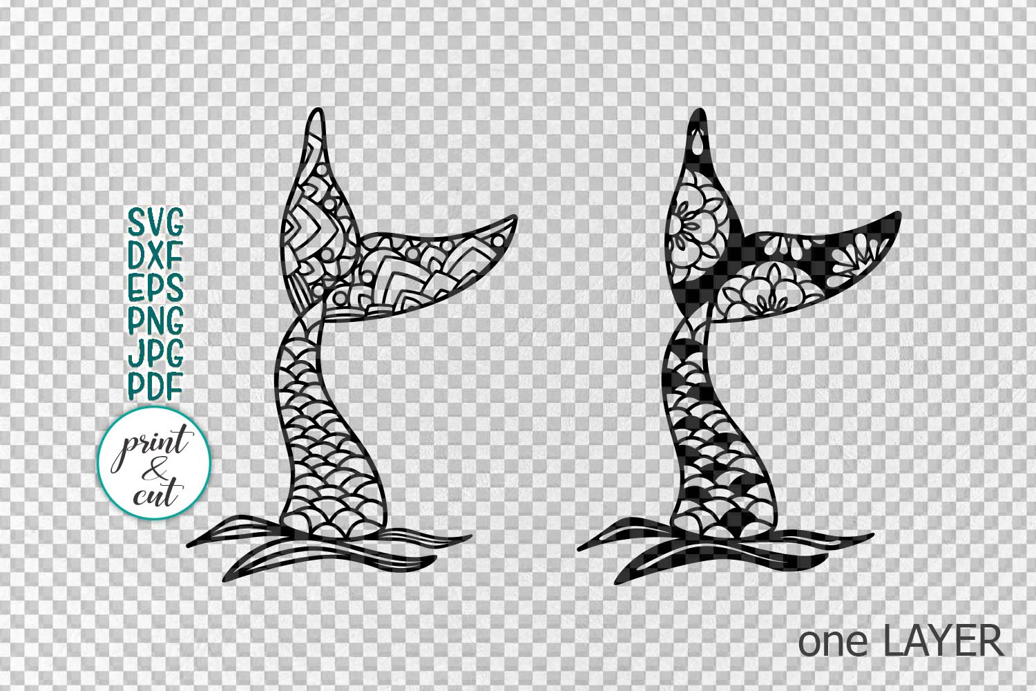 Download Zentagle Mandala Mermaid Fish tail svg dxf pdf cutting file (136384) | SVGs | Design Bundles