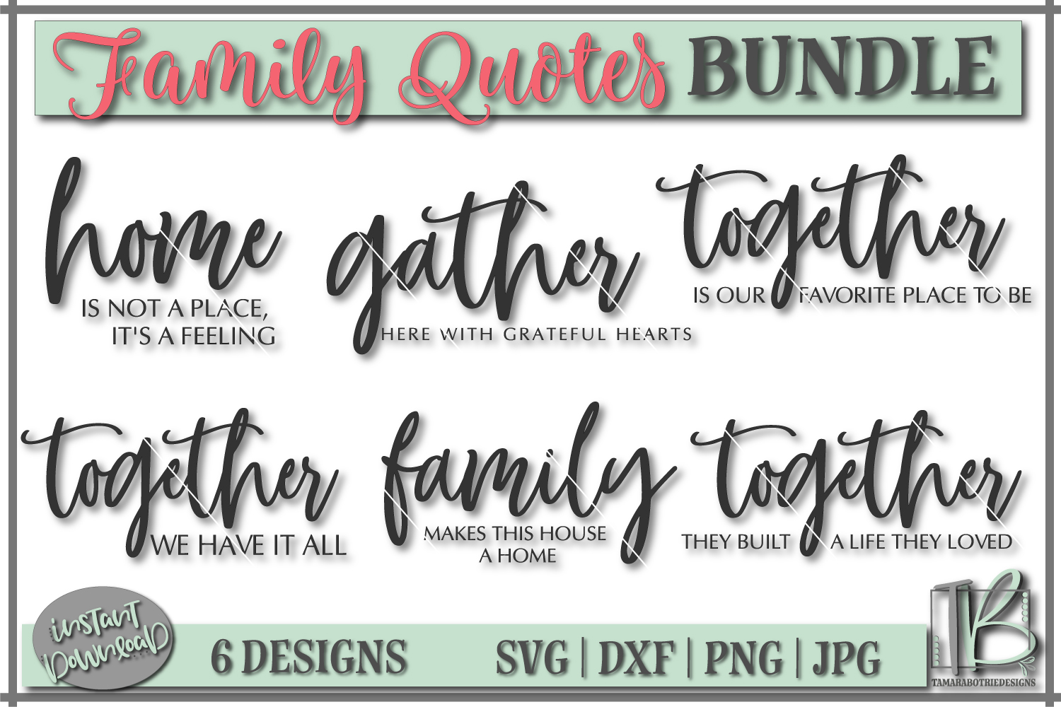 Download Family Quotes SVG Bundle, Home Sign SVG