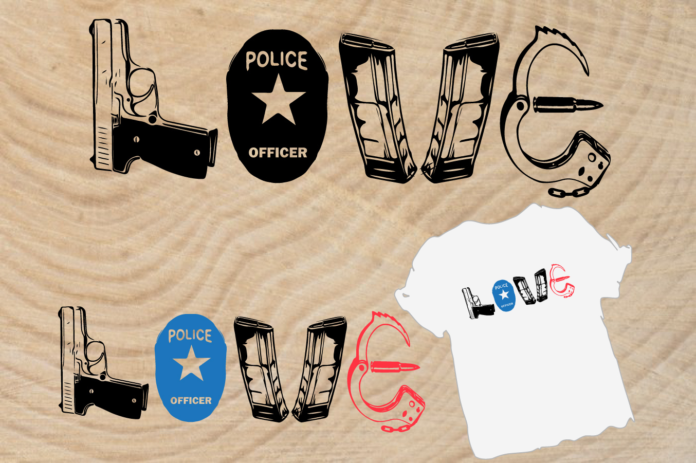 Download Police Love SVG, officer badge gift handcuffs 839S (97573) | SVGs | Design Bundles