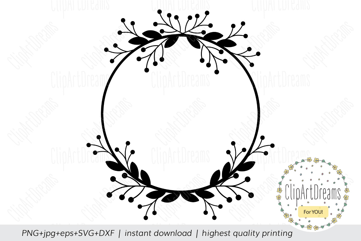 Download Floral SVG Circle Floral Monogram Frame cutting file